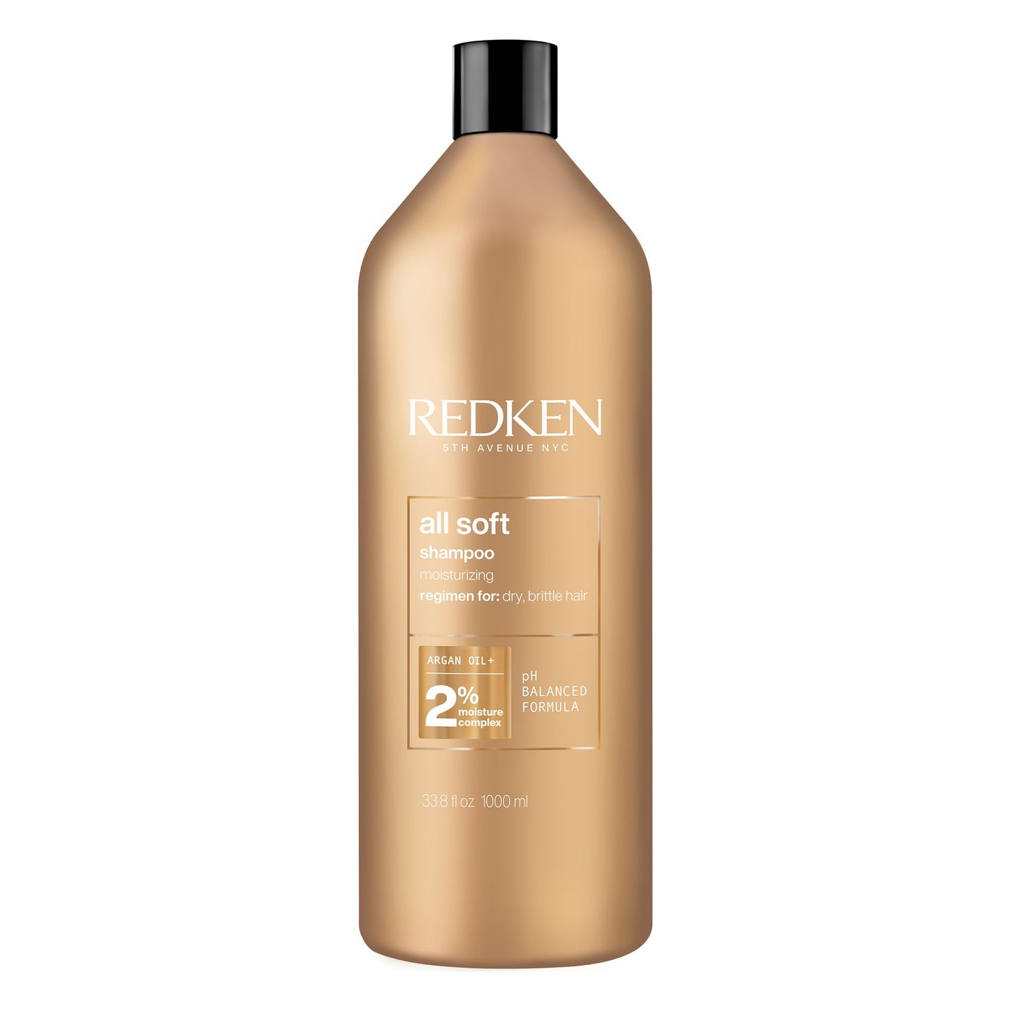 Redken All Soft Shampoo | Deeply Moisturizes and Hydrates | Softens, Smooths, and Adds Shine | Safe for Color-Treated Hair | Nourishing Shampoo for Dry Hair | With Argan Oil