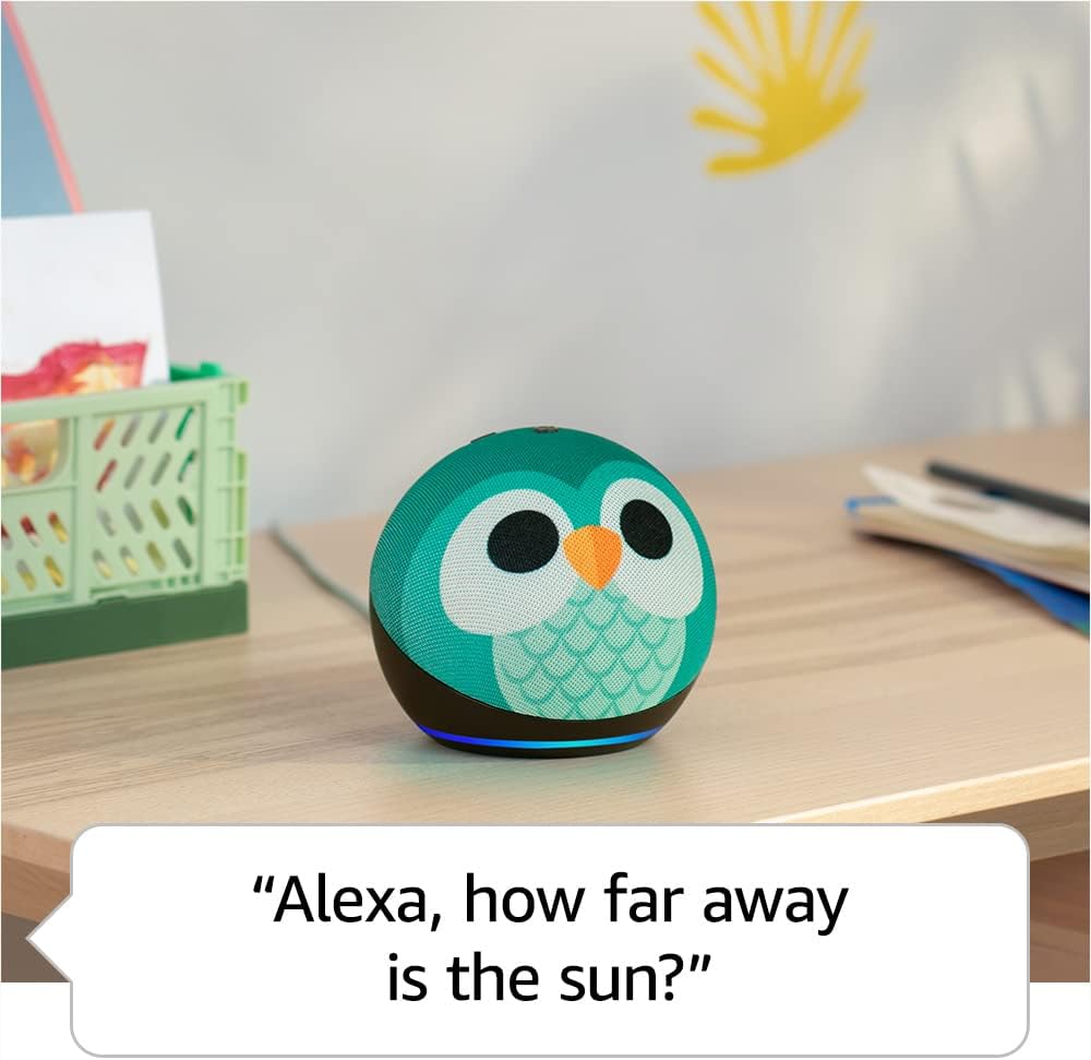 Echo Dot (5th Gen, 2022 release) Kids | Designed for kids, with parental controls | Owl