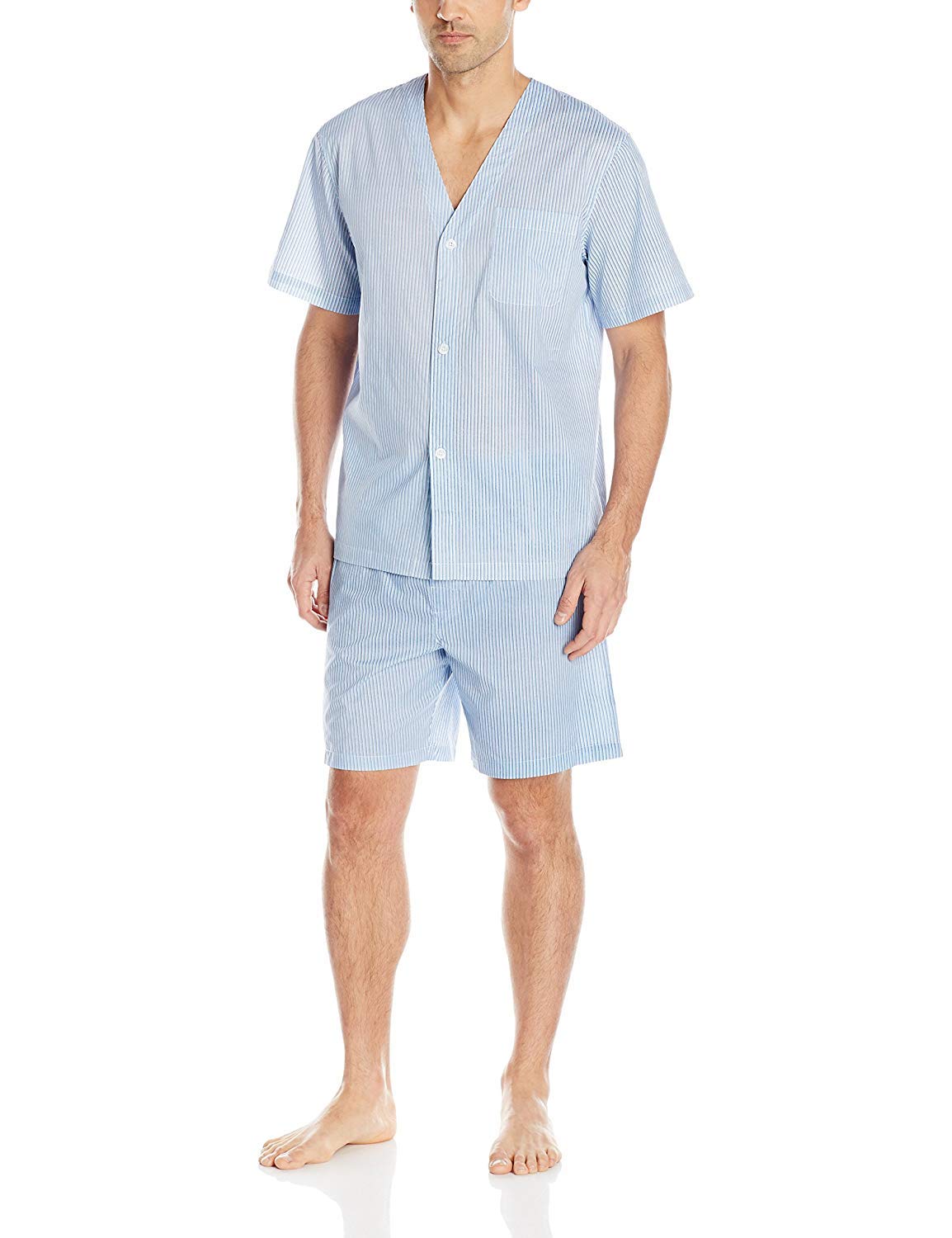 Fruit of the Loom Men's Broadcloth Short Sleeve Pajama Set