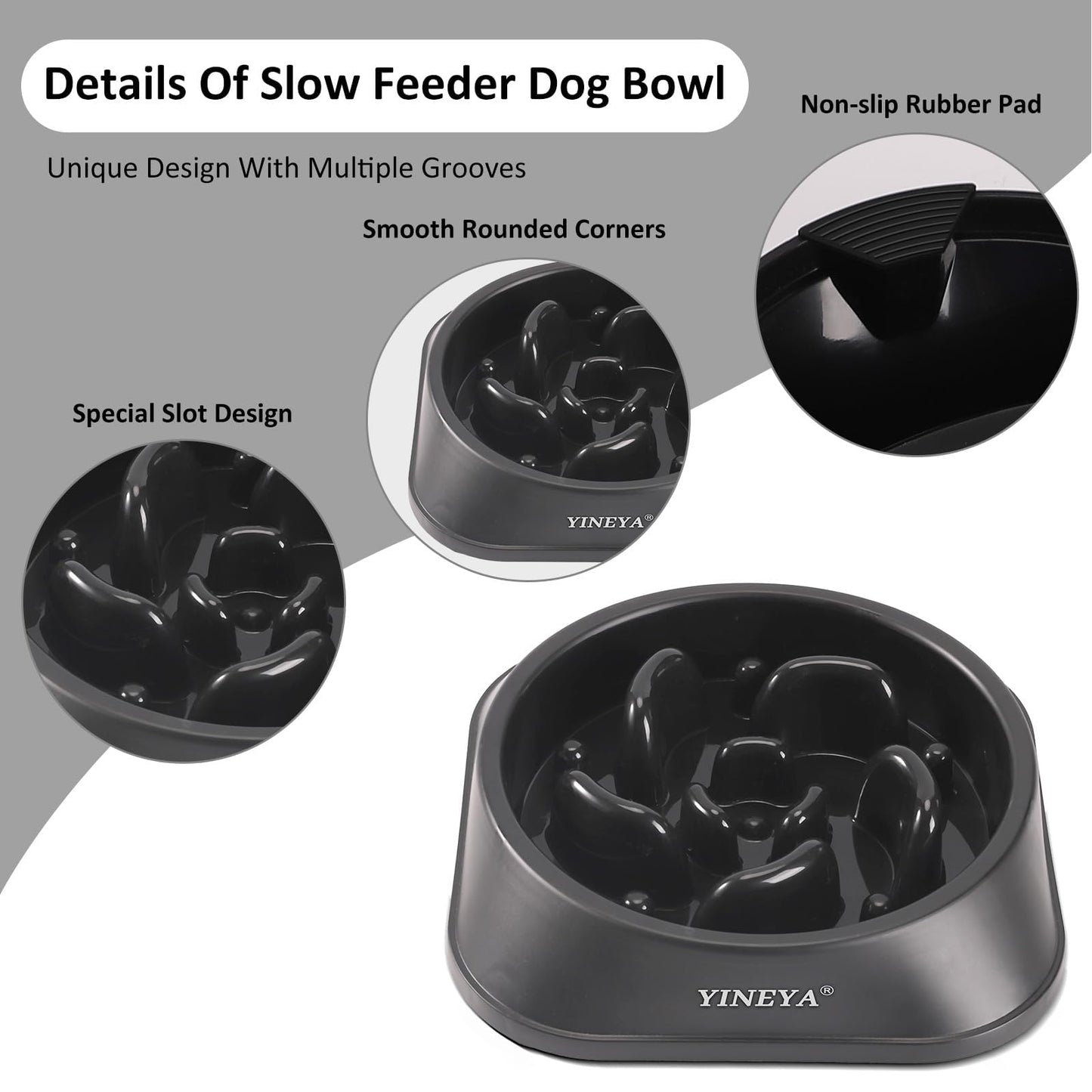 Slow Feeder Dog Bowls Small Breed, Dog Slow Feeder Bowl, Dog Food Bowls Slow Feeder, Small Dog Bowl Slow Feeder, Dog Puzzle Feeder Bowls, Dog Bowls Small Size Dog, Slow Eating Dog Bowl 1~2Cups