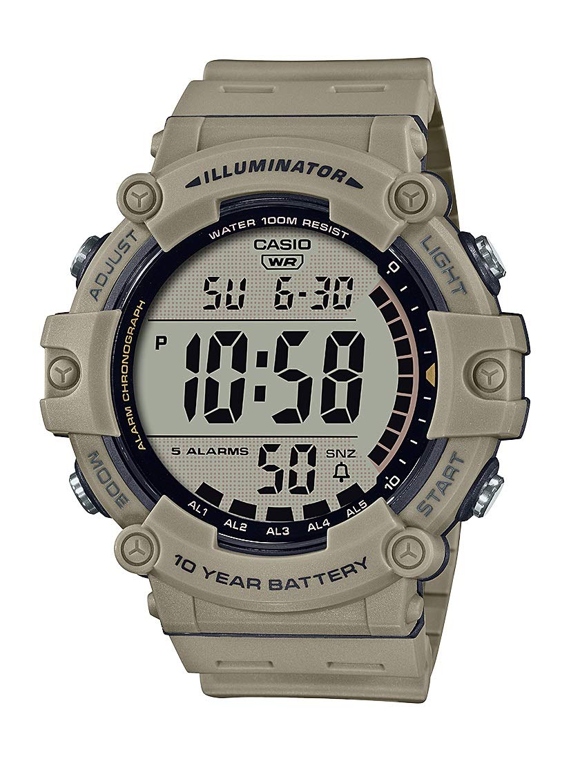 Casio Illuminator AE1500WH Series | 10-Year Battery | LED Backlight | 5-Alarms | 1/100 Sec Stopwatch | Men's Digital Watch