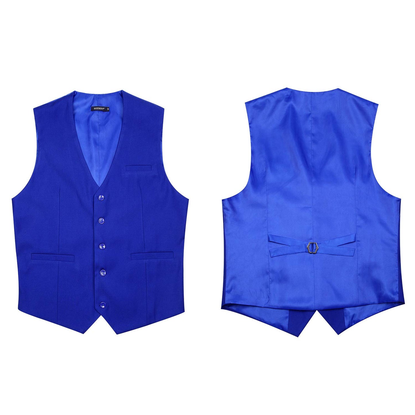 HISDERN Men's Suit Vest Business Formal Dress Waistcoat Vest with 3 Pockets for Suit or Tuxedo