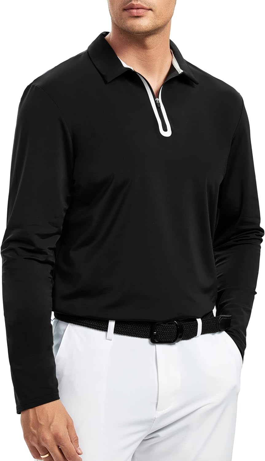 Alex Vando Mens Golf Shirt Moisture Wicking Quick-Dry Short Sleeve Casual Polo Shirts for Men