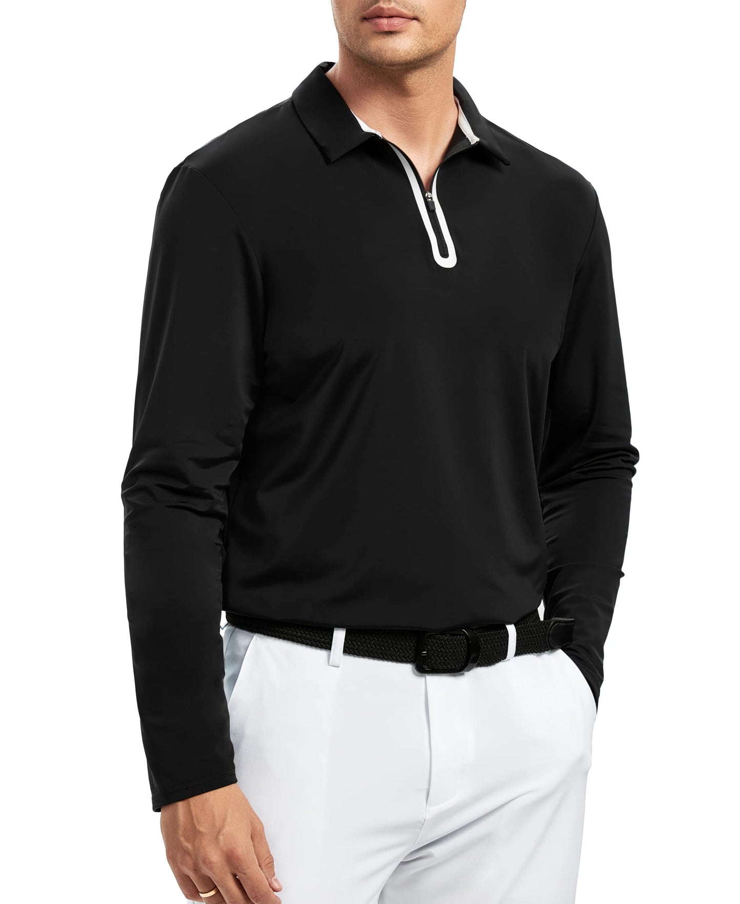 Alex Vando Mens Golf Shirt Moisture Wicking Quick-Dry Short Sleeve Casual Polo Shirts for Men