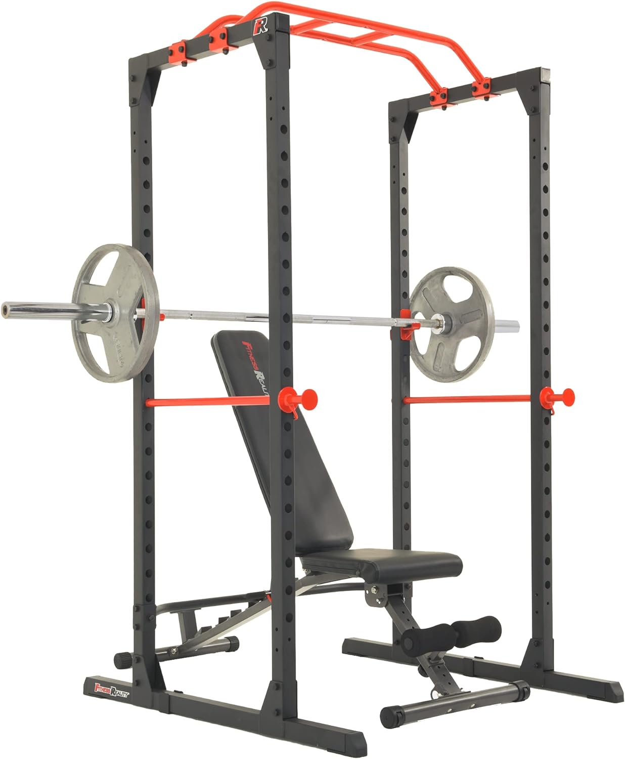 Fitness Reality Squat Rack Power Cage with | Optional LAT Pulldown & Leg Holdown Attachment | Squat and Bench Rack Combos| Super Max 810 XLT |