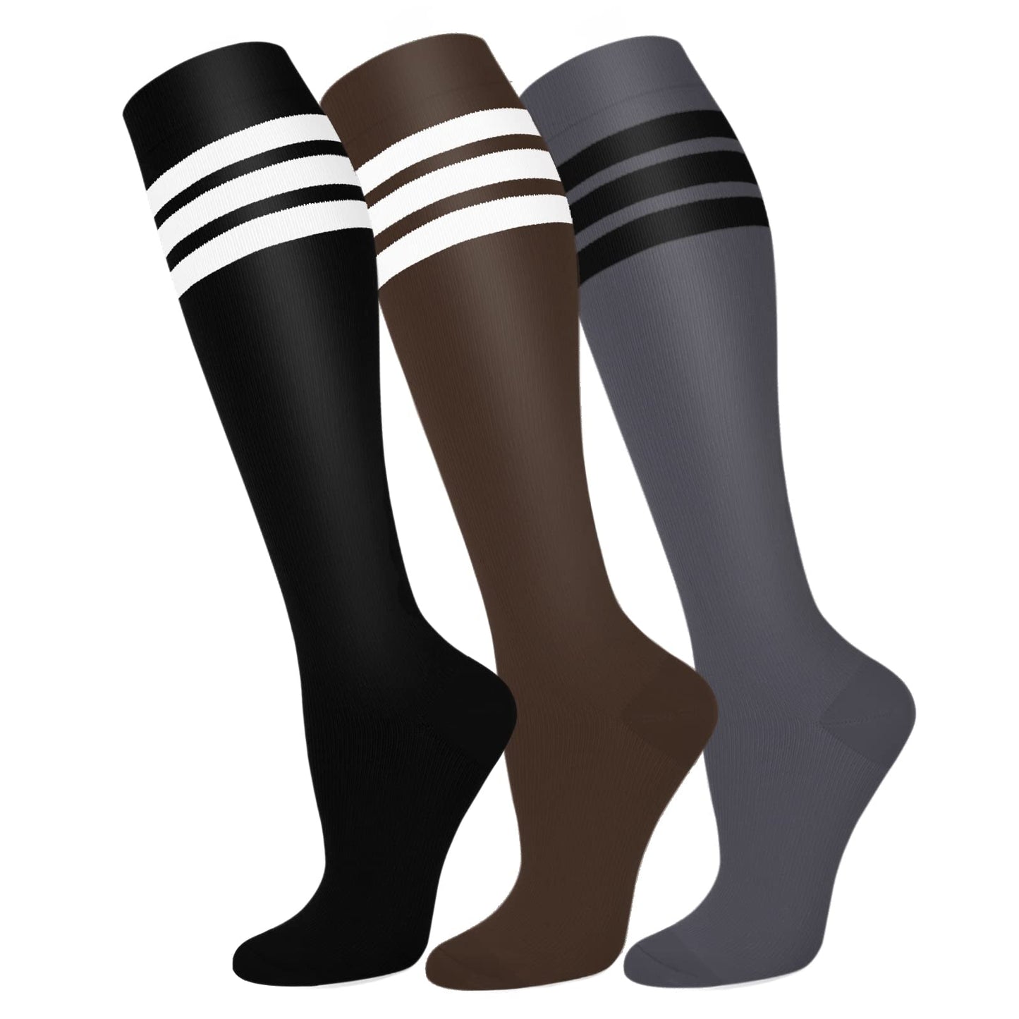 FuelMeFoot 3 Pack Copper Compression Socks - Compression Socks Women & Men Circulation - Best for Medical,Running,Athletic