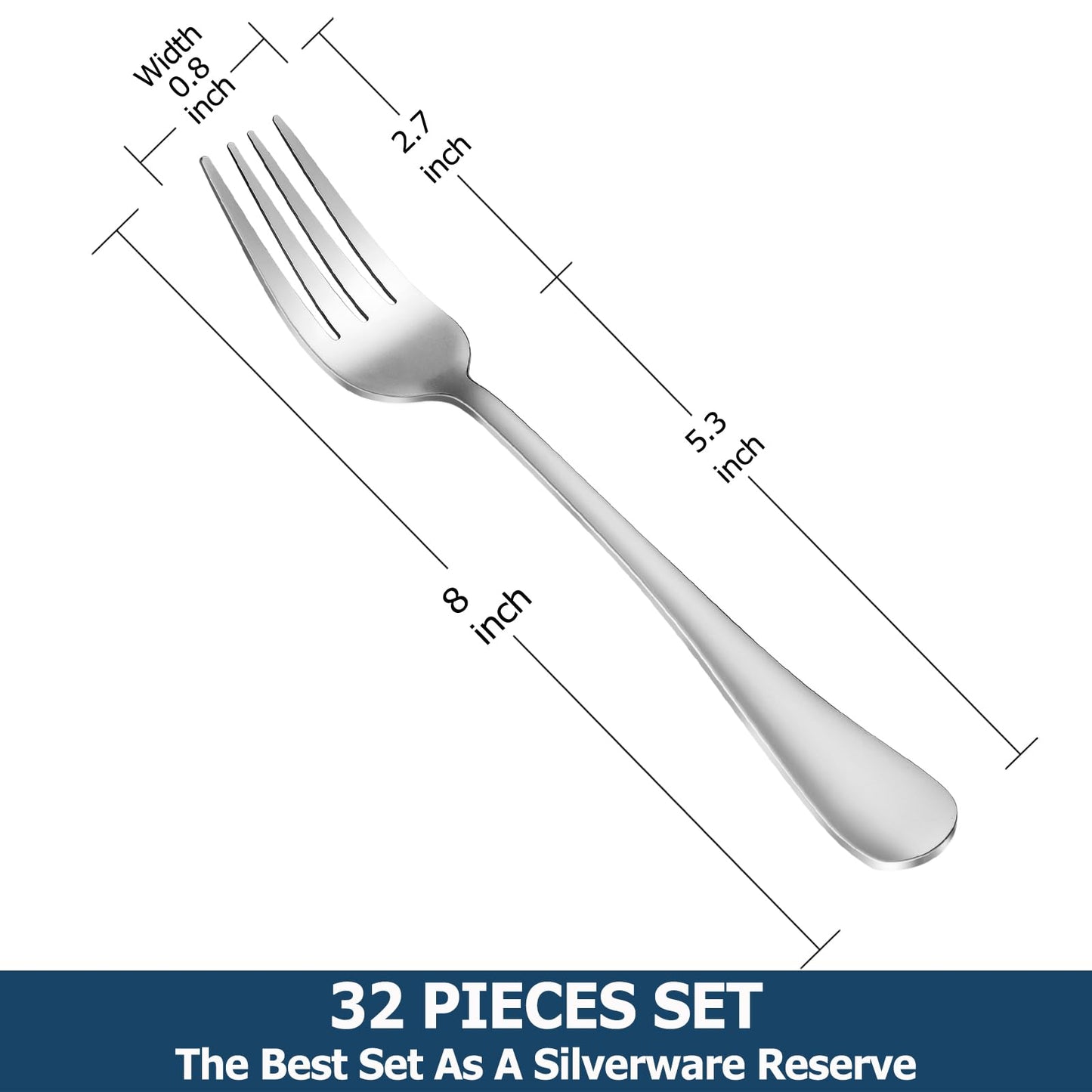 Dinner Forks,Set of 16 Top Food Grade Stainless Steel Silverware Forks,Table Forks,Flatware Forks,8 Inches,Mirror Finish & Dishwasher Safe,Use for Home,Kitchen or Restaurant