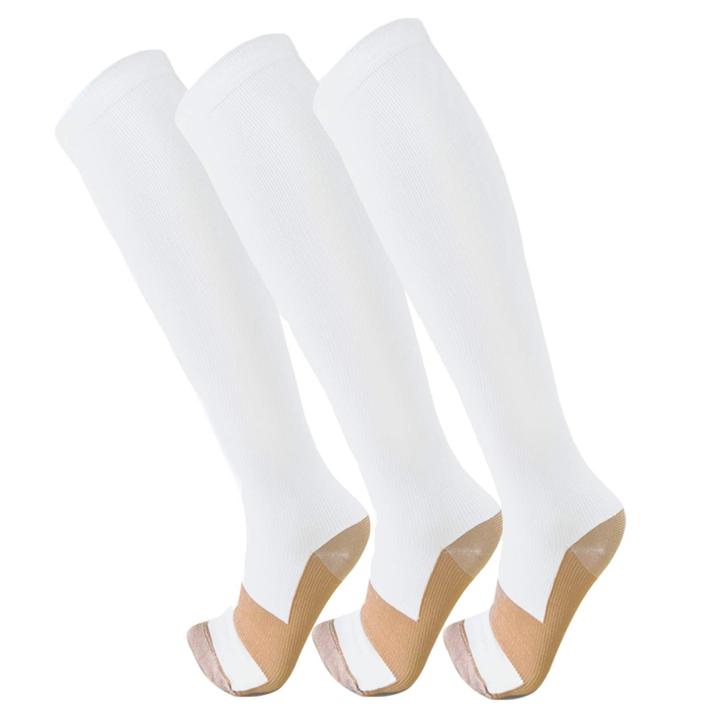 FuelMeFoot 3 Pack Copper Compression Socks - Compression Socks Women & Men Circulation - Best for Medical,Running,Athletic