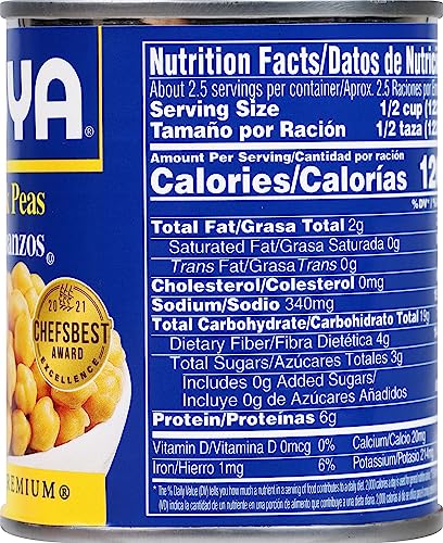 Goya Foods Chick Peas, Garbanzo Beans, 15.5 Ounce (Pack of 8)