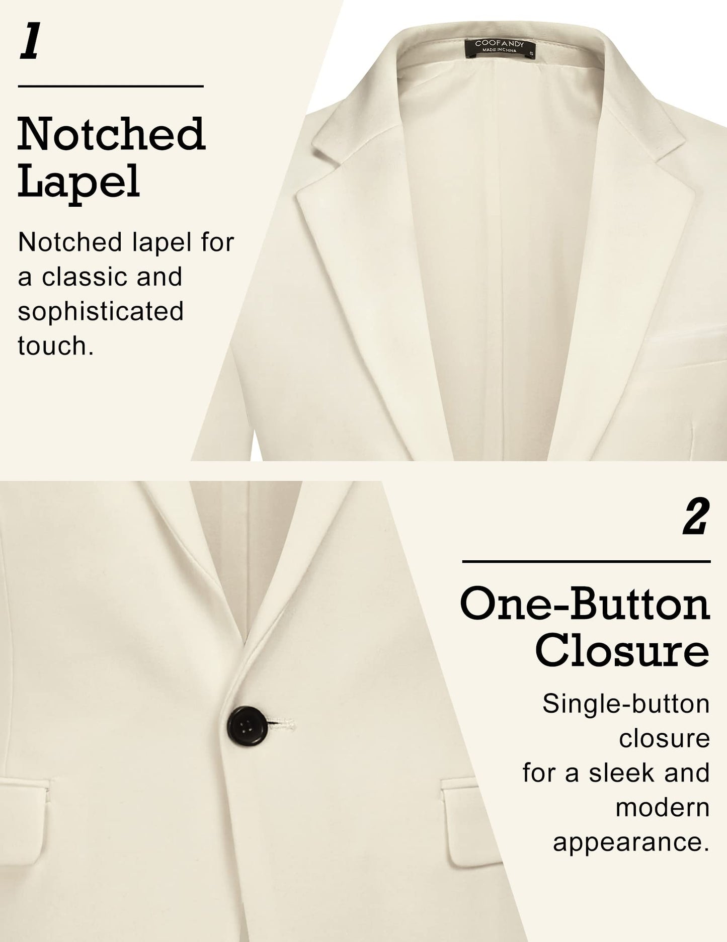 COOFANDY Men's Blazer Casual Sport Coats Slim Fit One Button Suit Jacket Lightweight Sports Jacket