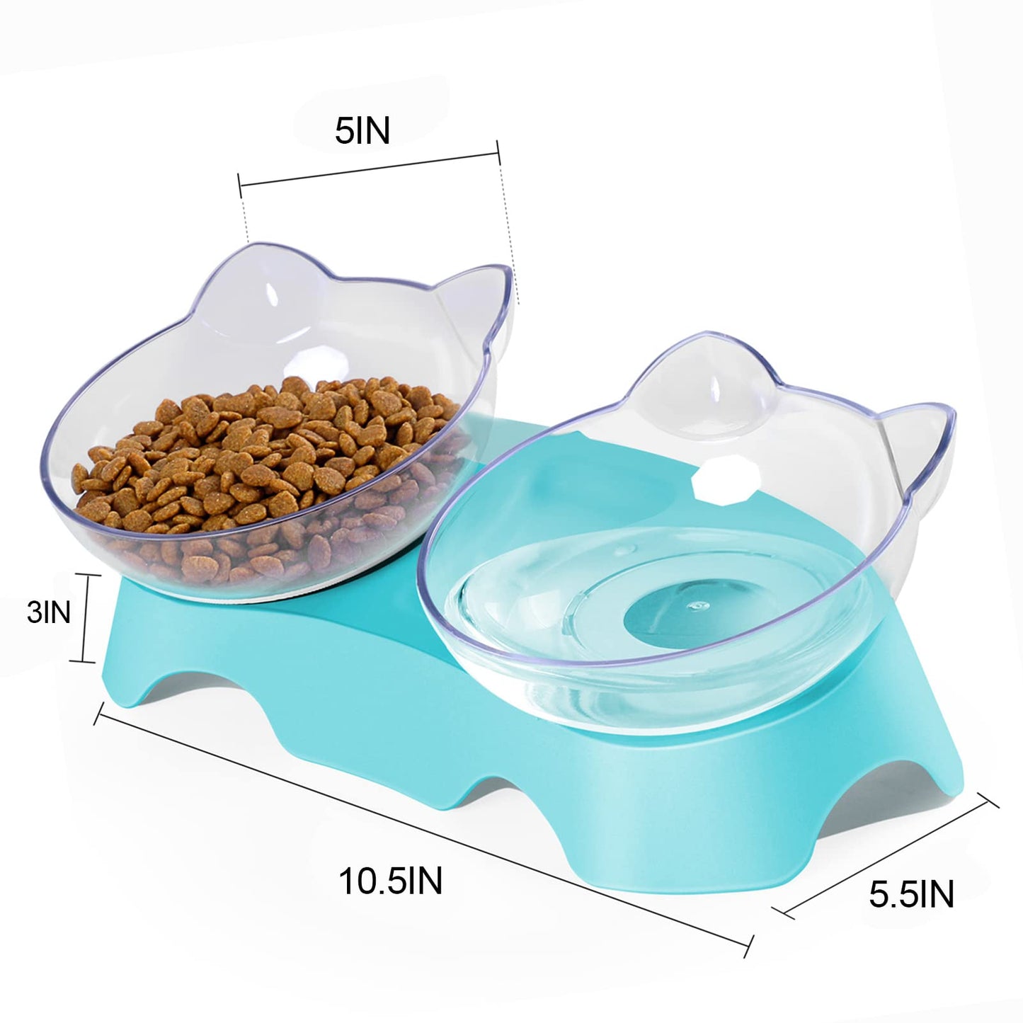 MILIFUN Cat Food Bowls Elevated Tilted, Anti Vomiting Orthopedic Kitty Bowls for Puppy and Bunny, Indoor Cats.