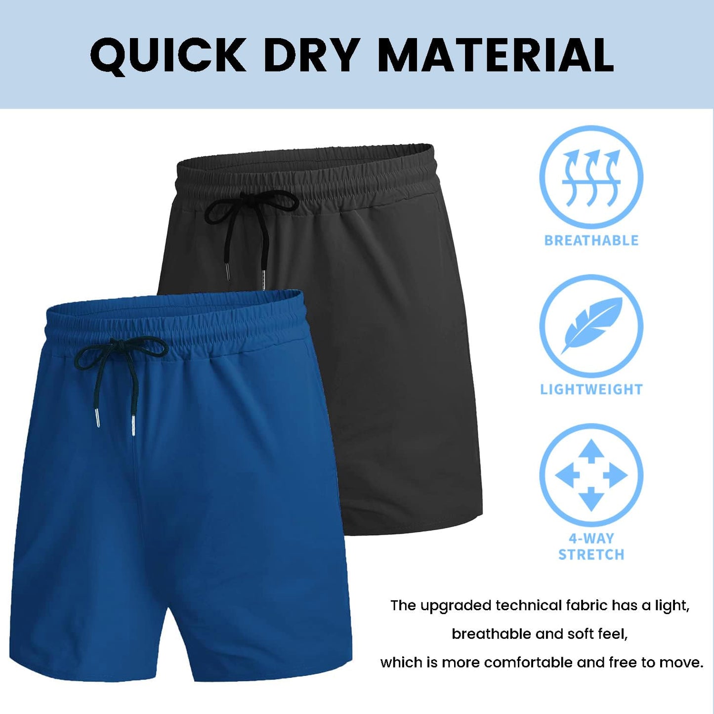 COOFANDY Men's 2 Pack Gym Workout Shorts Quick Dry Bodybuilding Weightlifting Pants Training Running Jogger with Pockets