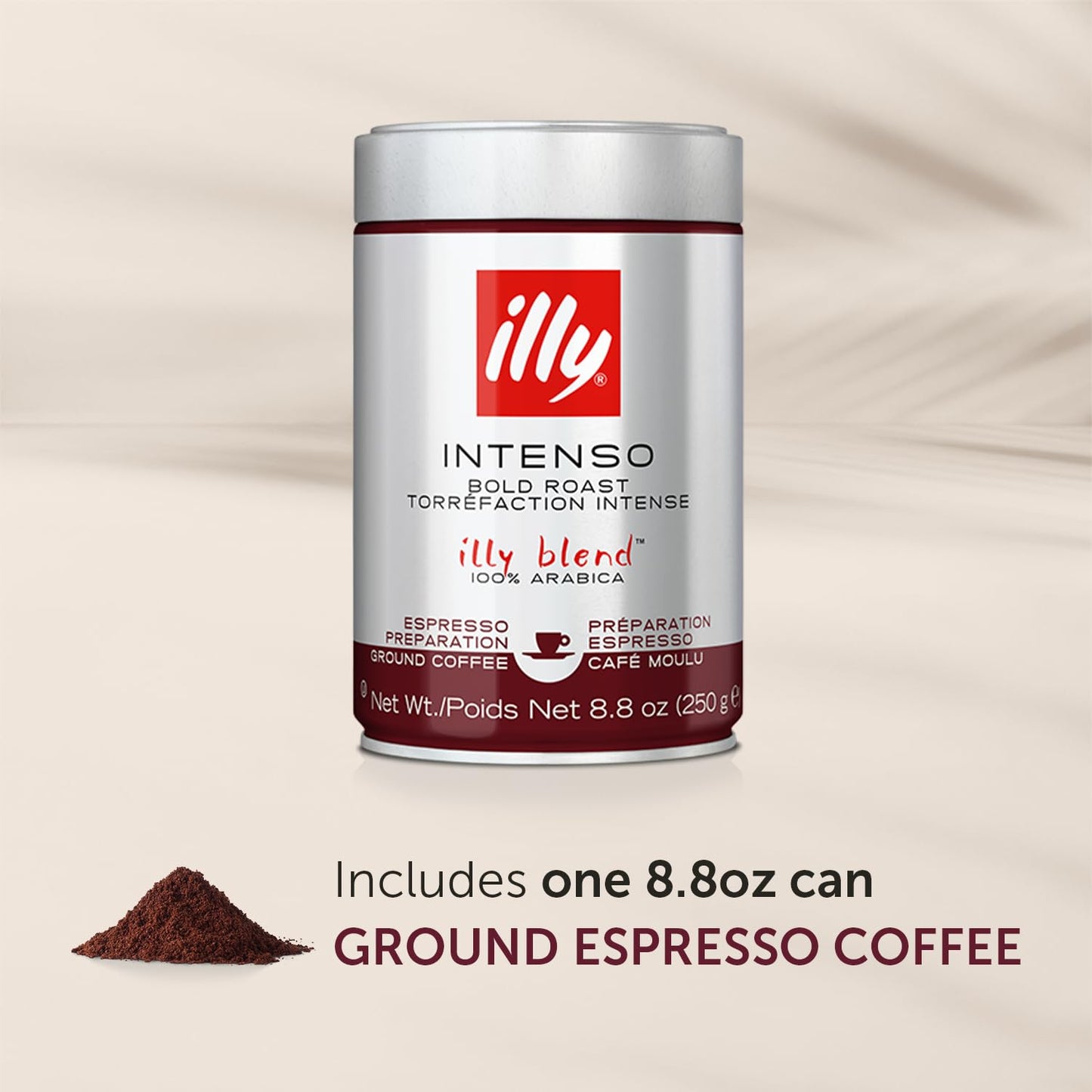 illy Ground Coffee Espresso - 100% Arabica Coffee Ground – Classico Medium Roast - Notes of Caramel, Orange Blossom & Jasmine - Rich Aromatic Profile - Precise Roast - No Preservatives – 8.8 Ounce