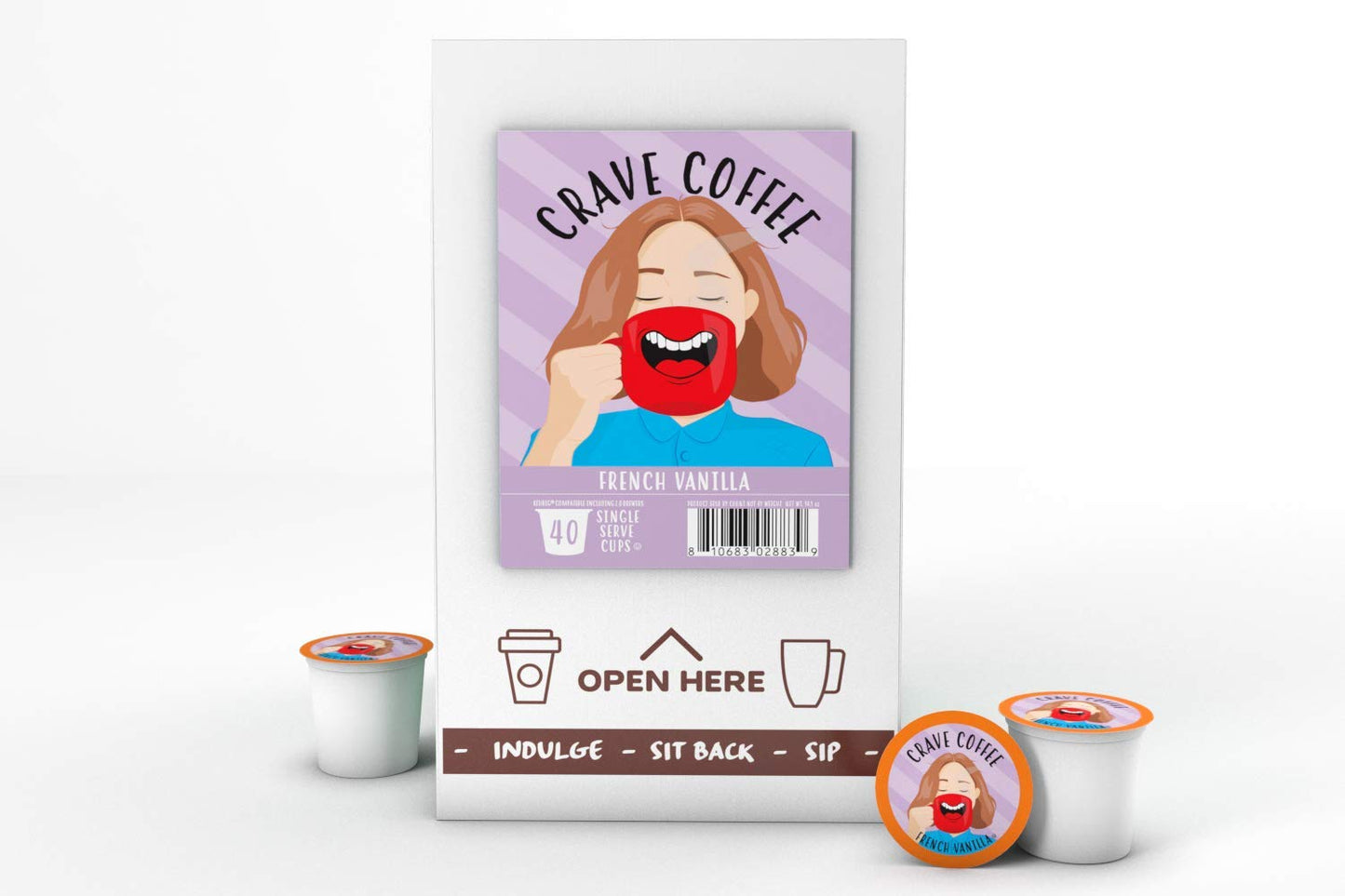 Crave Beverages Flavored Coffee Pods Sampler, Compatible with 2.0 K-Cup Brewers, Assorted Variety Pack, 100 Count