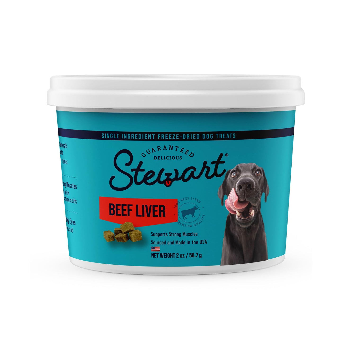 Stewart Freeze Dried Dog Treats, Wild Salmon, 2.75 oz Grain Free & Gluten Free, Resealable Tub, Single Ingredient, Training Treat in Beef Liver, Salmon, Chicken Liver & Chicken Breast 4, 14, 21 oz