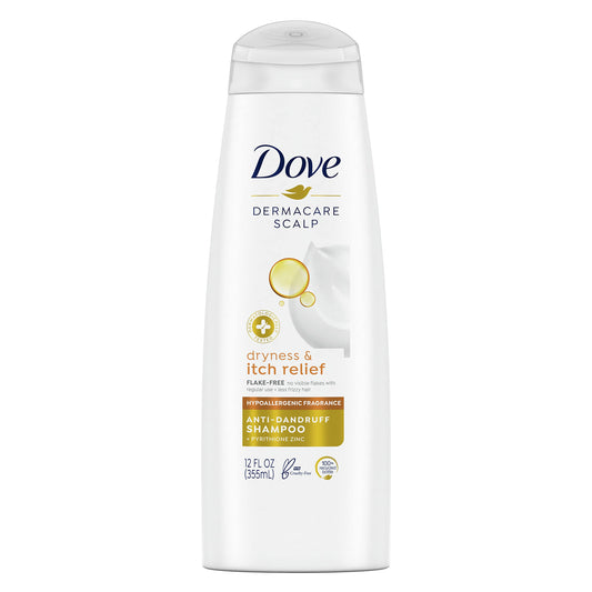 Dove DermaCare Scalp Anti Dandruff Shampoo Dryness and Itch Relief for Dry and Itchy Scalp Dry Scalp Treatment with Pyrithione Zinc 12 fl oz