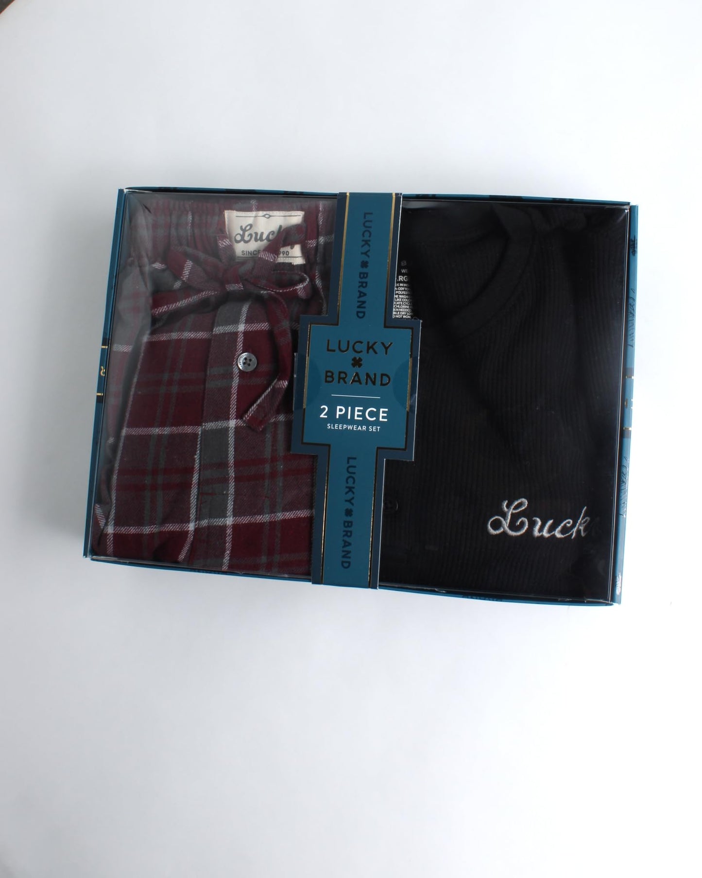 Lucky Brand Men's Pajama Set - 2 Piece Long Sleeve Crew Neck and Flannel Lounge Pants