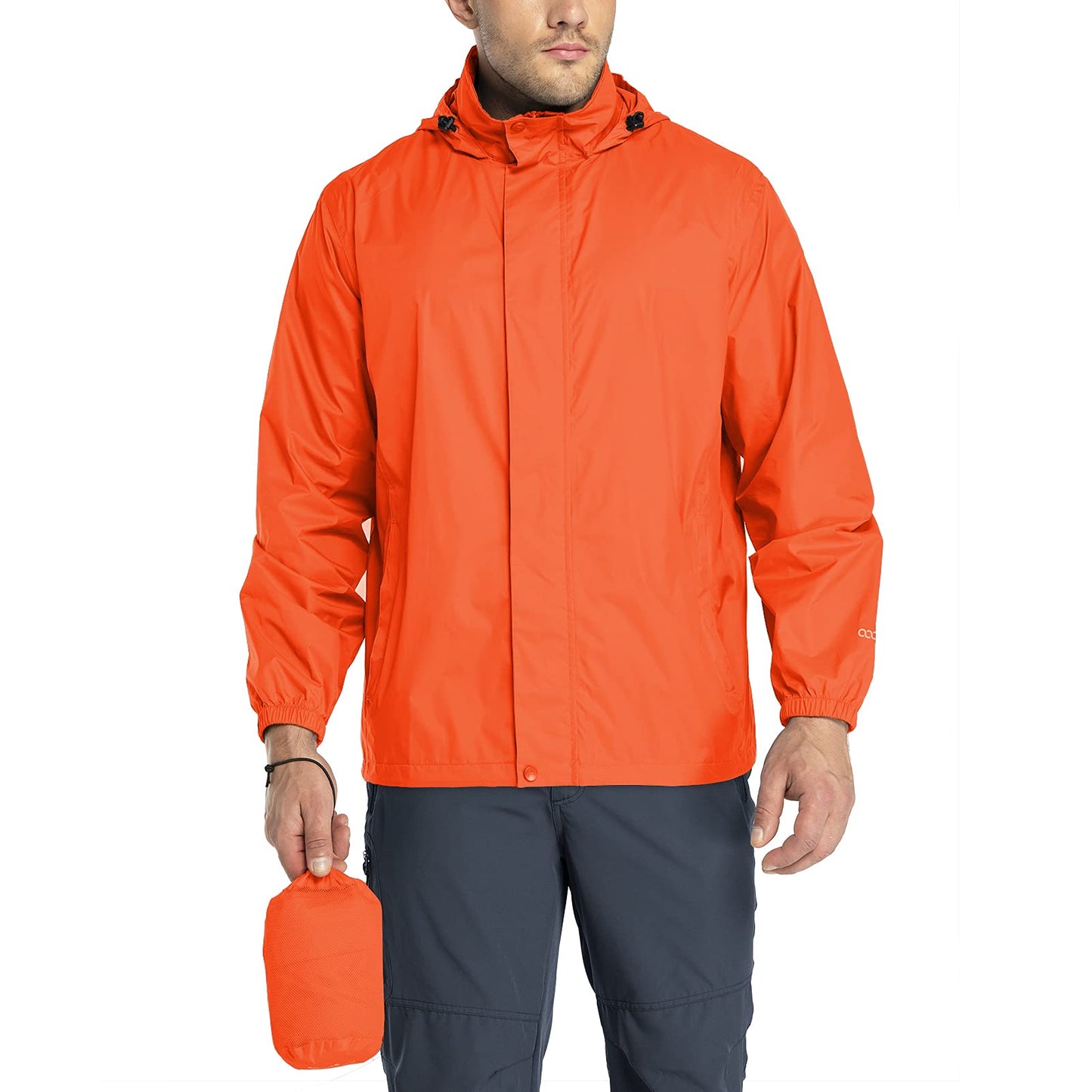 33,000ft Packable Rain Jacket Men's Lightweight Waterproof Rain Shell Jacket Raincoat with Hood for Golf Cycling Windbreaker