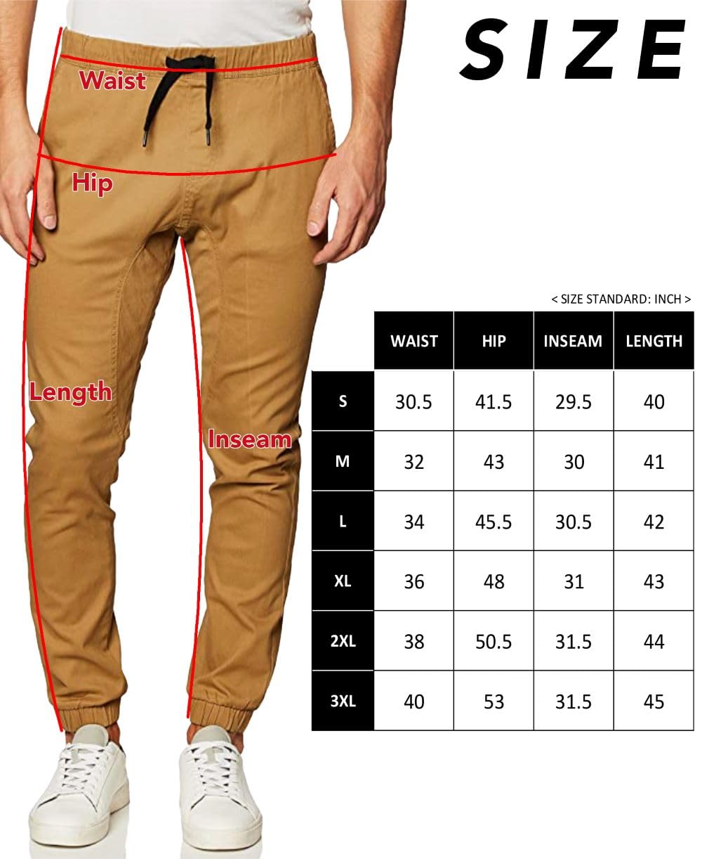 Southpole Men's Basic Stretch Twill Jogger Pants-Reg and Big & Tall Sizes