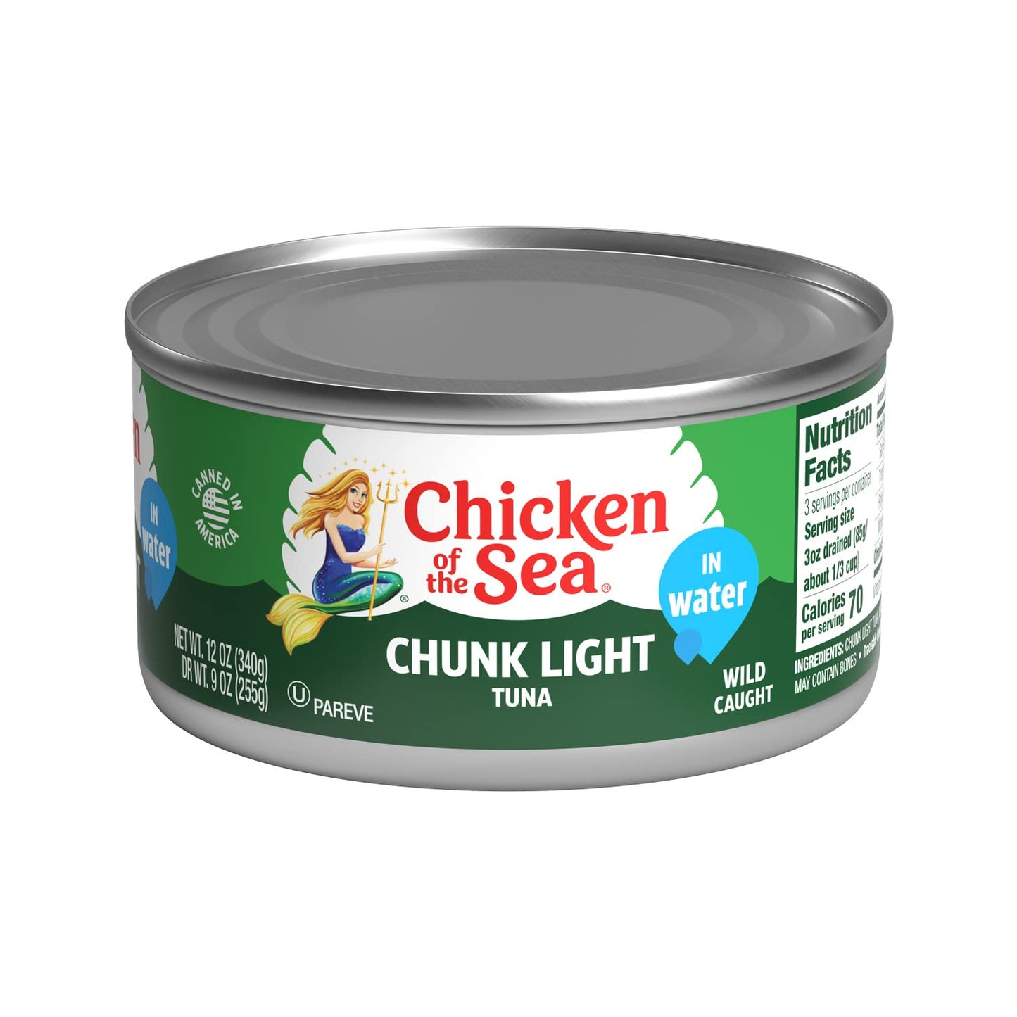 Chicken of the Sea Chunk Light Tuna in Water, Wild Caught Tuna, 5-Ounce Cans (Pack of 10)