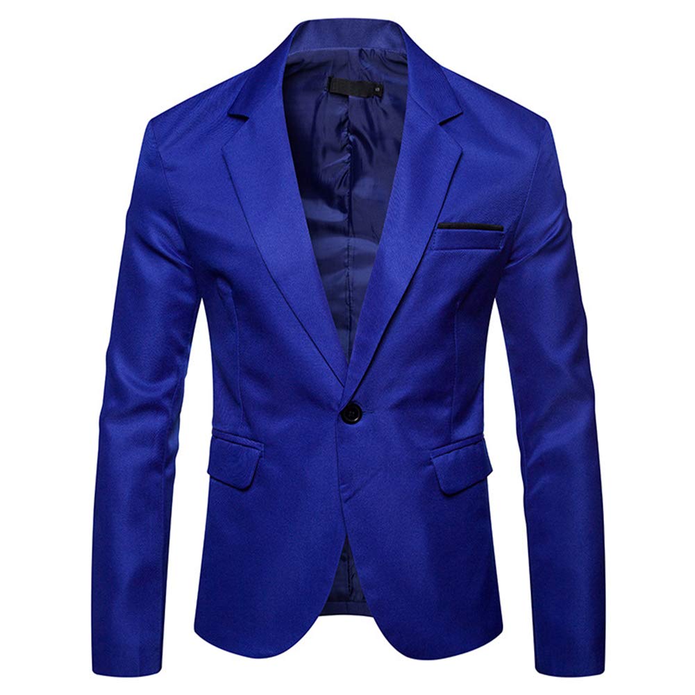 Cloudstyle Mens Casual Slim Fit Suit Jacket 1 Button Daily Blazer Business Sport Coat Tops