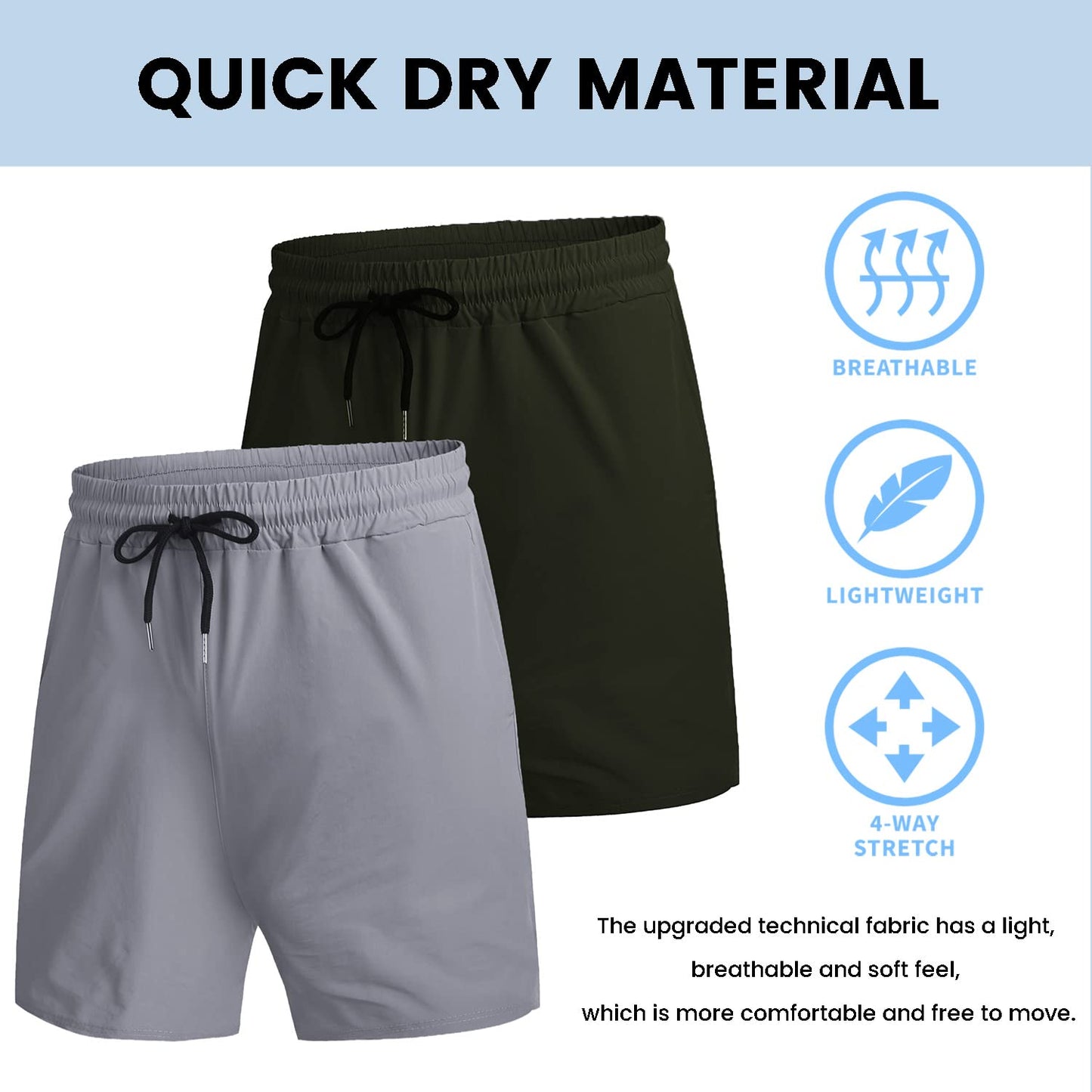 COOFANDY Men's 2 Pack Gym Workout Shorts Quick Dry Bodybuilding Weightlifting Pants Training Running Jogger with Pockets