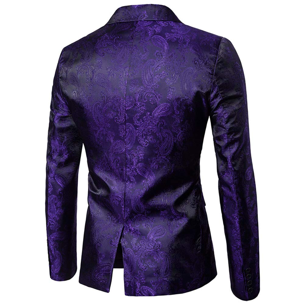 Cloudstyle Mens 2 Piece Paisley Dress Suit One Button Party Wedding Blazer Pants Sets