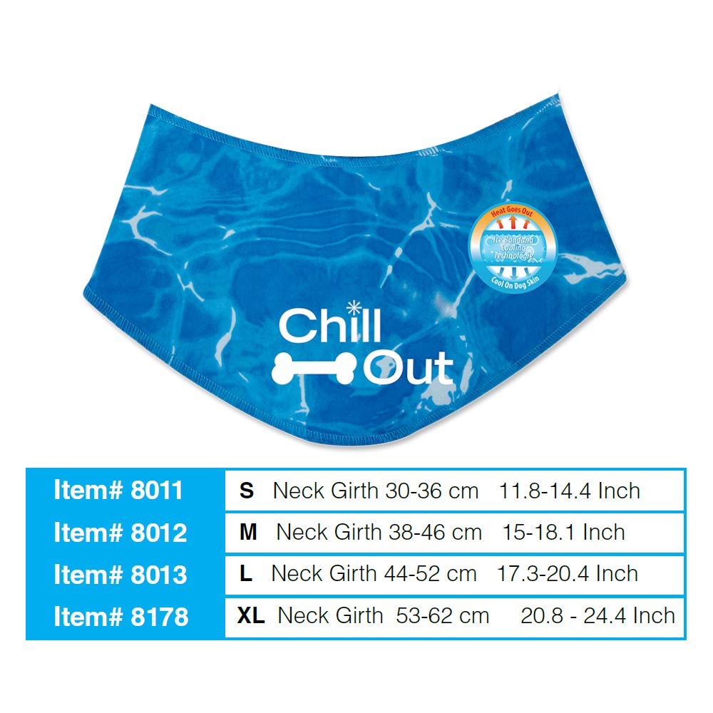 ALL FOR PAWS Chill Out Dog Ice Bandana, Instant Cooling Pet Bandana, Breathable Scarf Dog Cat Ice Collar for Summer