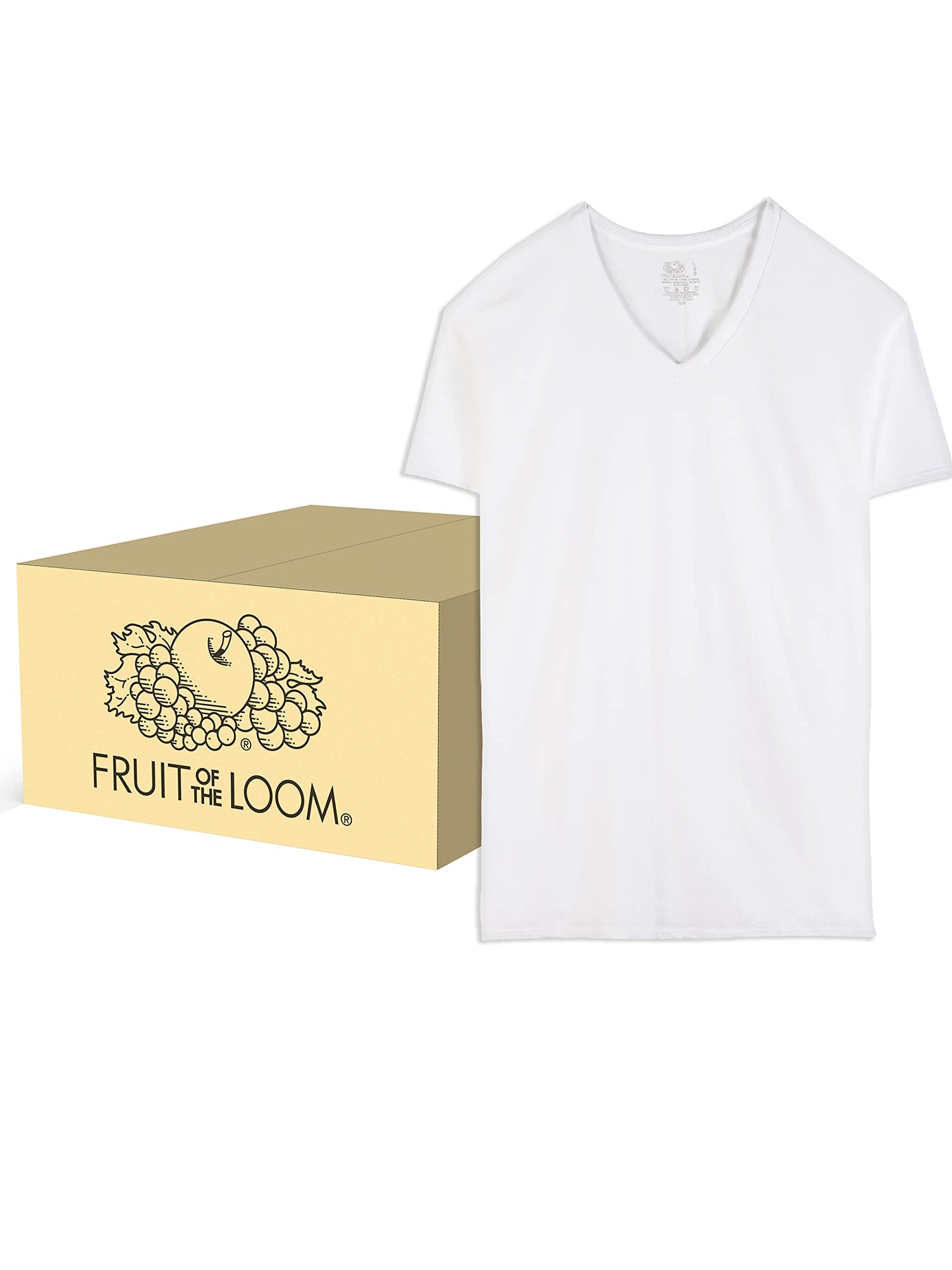 Fruit of the Loom Men's Eversoft Cotton Stay Tucked V-Neck T-Shirt