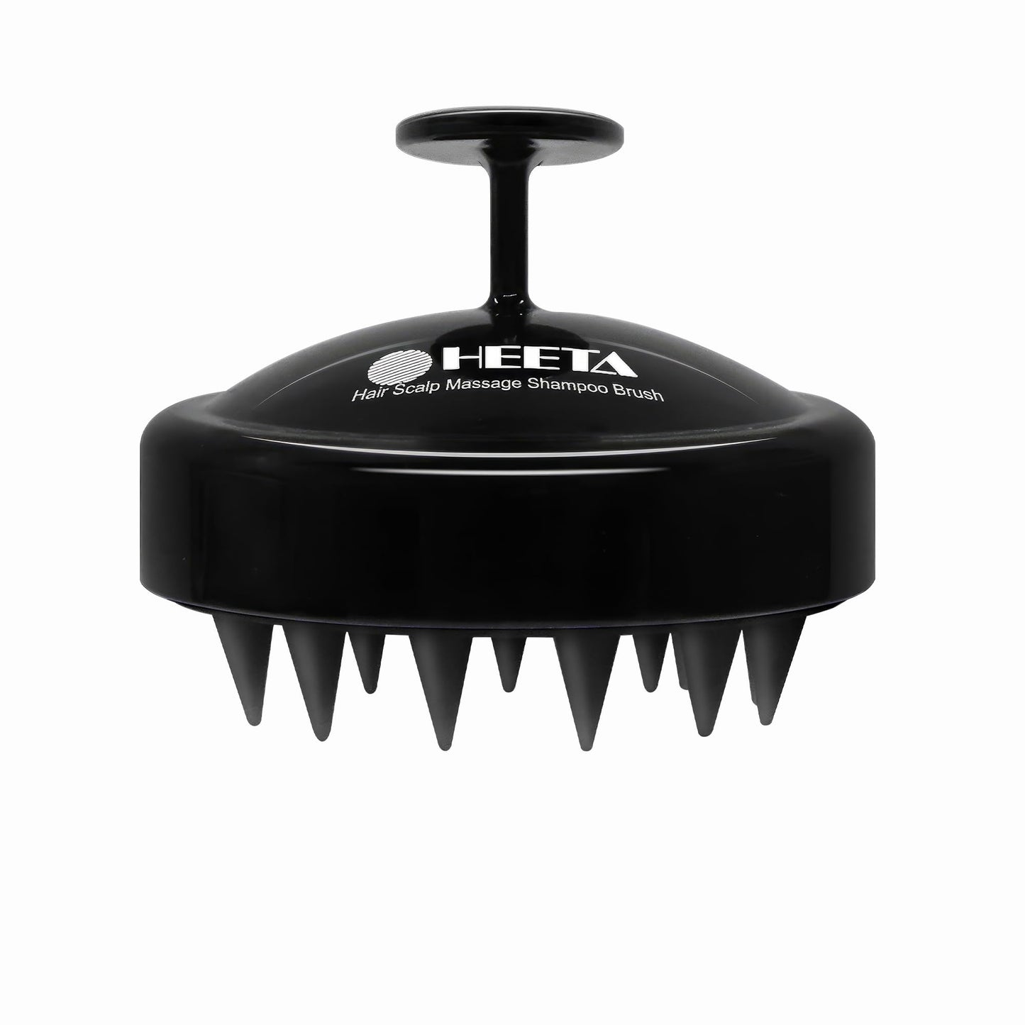 HEETA Scalp Massager Hair Growth, Scalp Scrubber with Soft Silicone Bristles for Hair Growth & Dandruff Removal, Hair Shampoo Brush for Scalp Exfoliator, Black