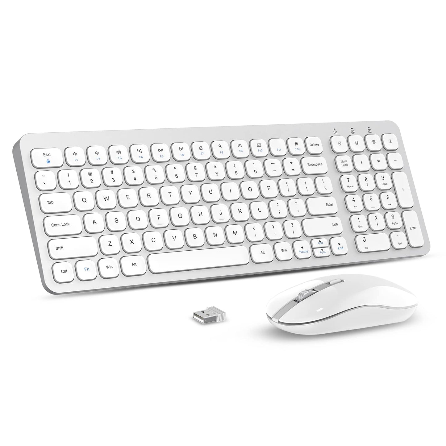 cimetech Wireless Keyboard and Mouse Combo, Compact Full Size Wireless Computer Keyboard and Mouse Set 2.4G Ultra-Thin Sleek Design for Windows, Computer, Desktop, PC, Notebook, Laptop - Grey