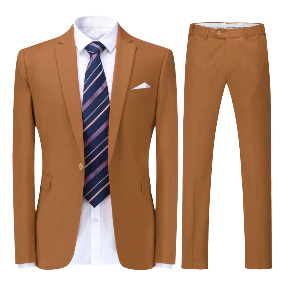 Cloudstyle Men's Suit Single-Breasted One Button Center Vent 2 Pieces Slim Fit Formal Suits