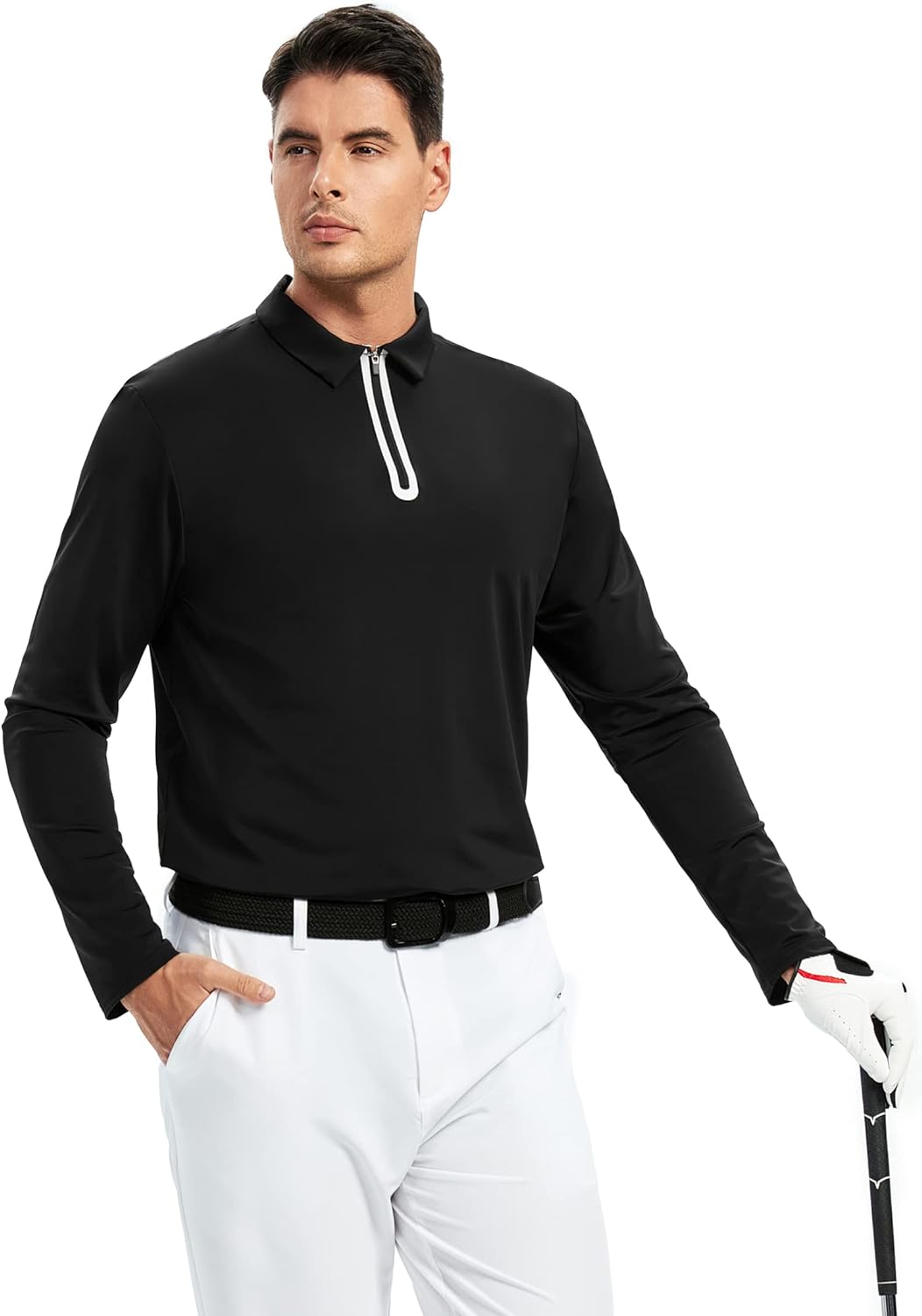 Alex Vando Mens Golf Shirt Moisture Wicking Quick-Dry Short Sleeve Casual Polo Shirts for Men