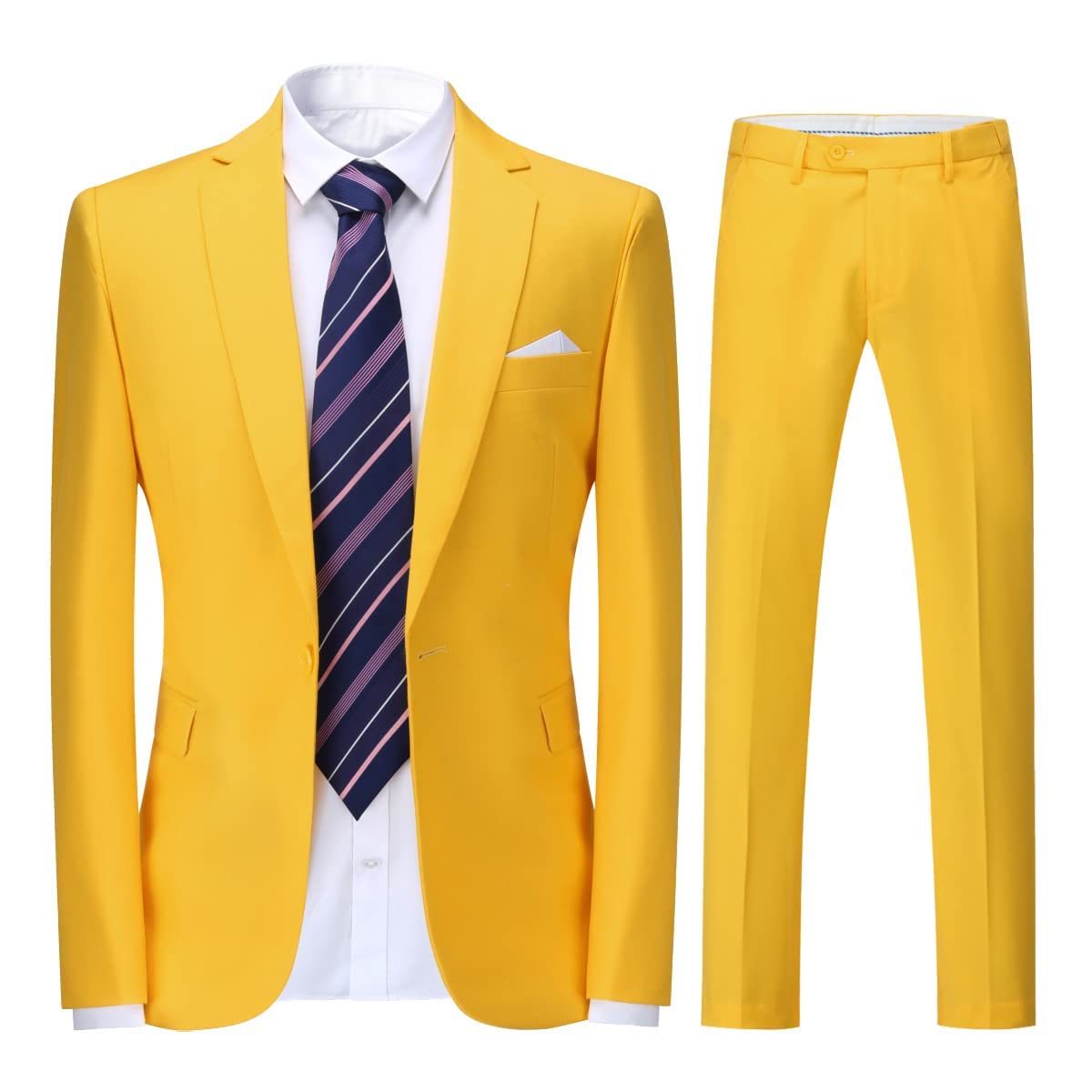 Cloudstyle Men's Suit Single-Breasted One Button Center Vent 2 Pieces Slim Fit Formal Suits