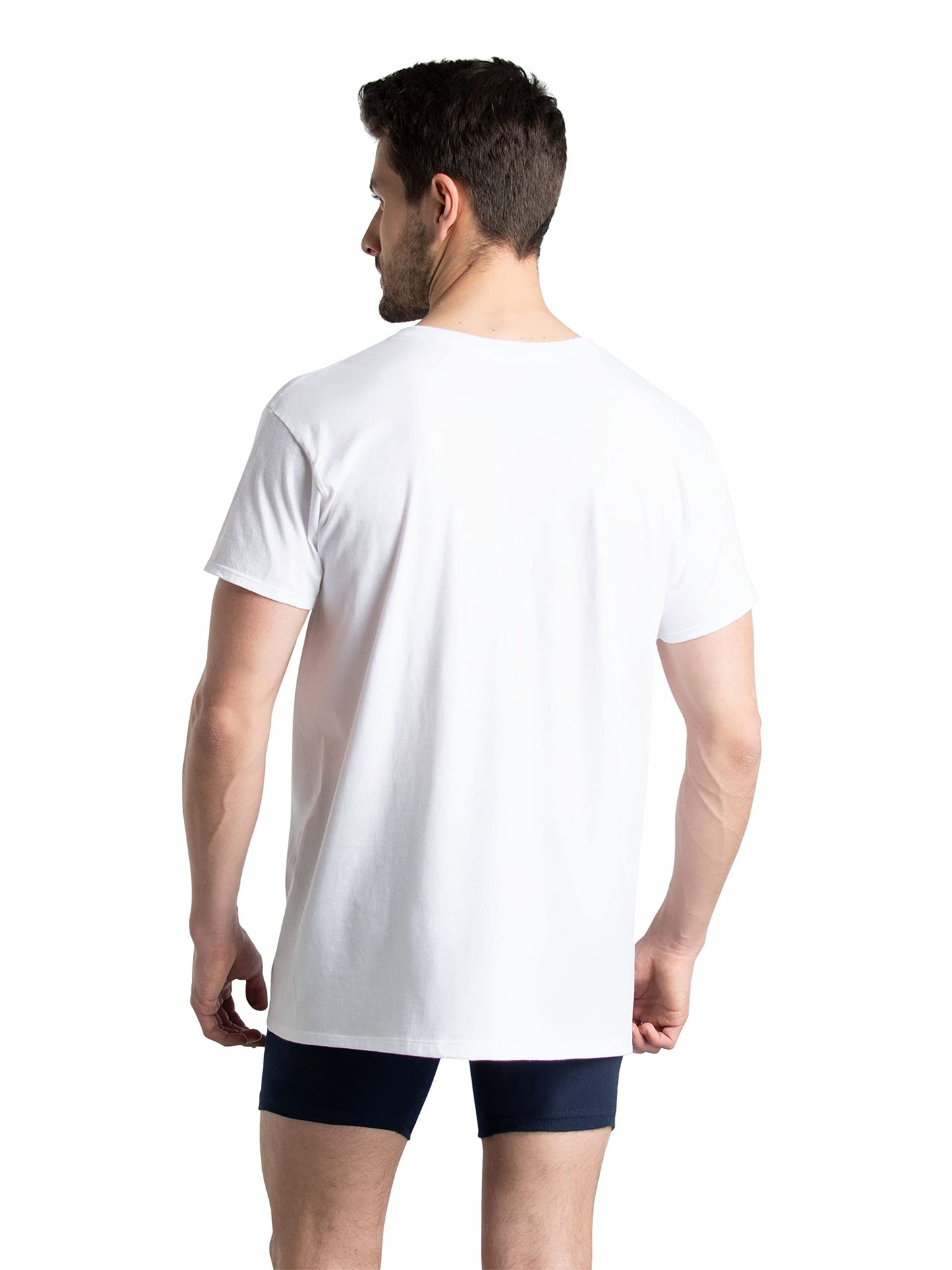 Fruit of the Loom Men's Eversoft Cotton Stay Tucked V-Neck T-Shirt