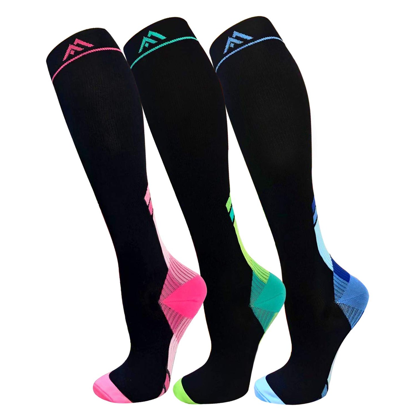 FuelMeFoot 3 Pack Copper Compression Socks - Compression Socks Women & Men Circulation - Best for Medical,Running,Athletic