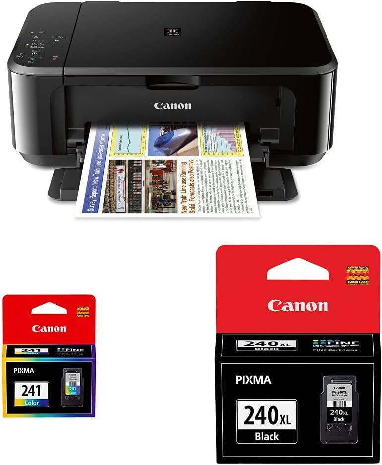 Canon Pixma MG3620 Wireless All-In-One Color Inkjet Printer with Mobile and Tablet Printing, Black