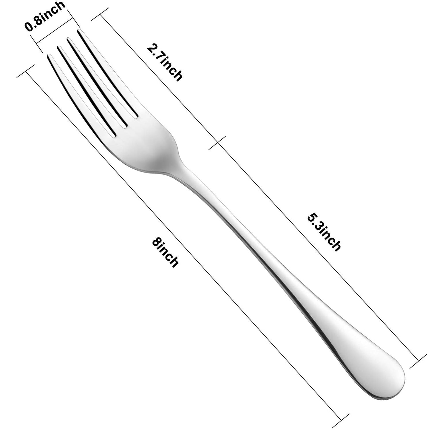 Dinner Forks,Set of 16 Top Food Grade Stainless Steel Silverware Forks,Table Forks,Flatware Forks,8 Inches,Mirror Finish & Dishwasher Safe,Use for Home,Kitchen or Restaurant