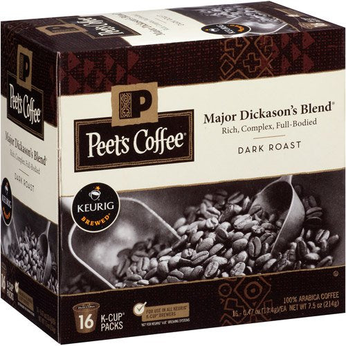 Peet's Coffee, Dark Roast K-Cup Pods for Keurig Brewers - Major Dickason's Blend 75 Count (1 Box of 75 K-Cup Pods)