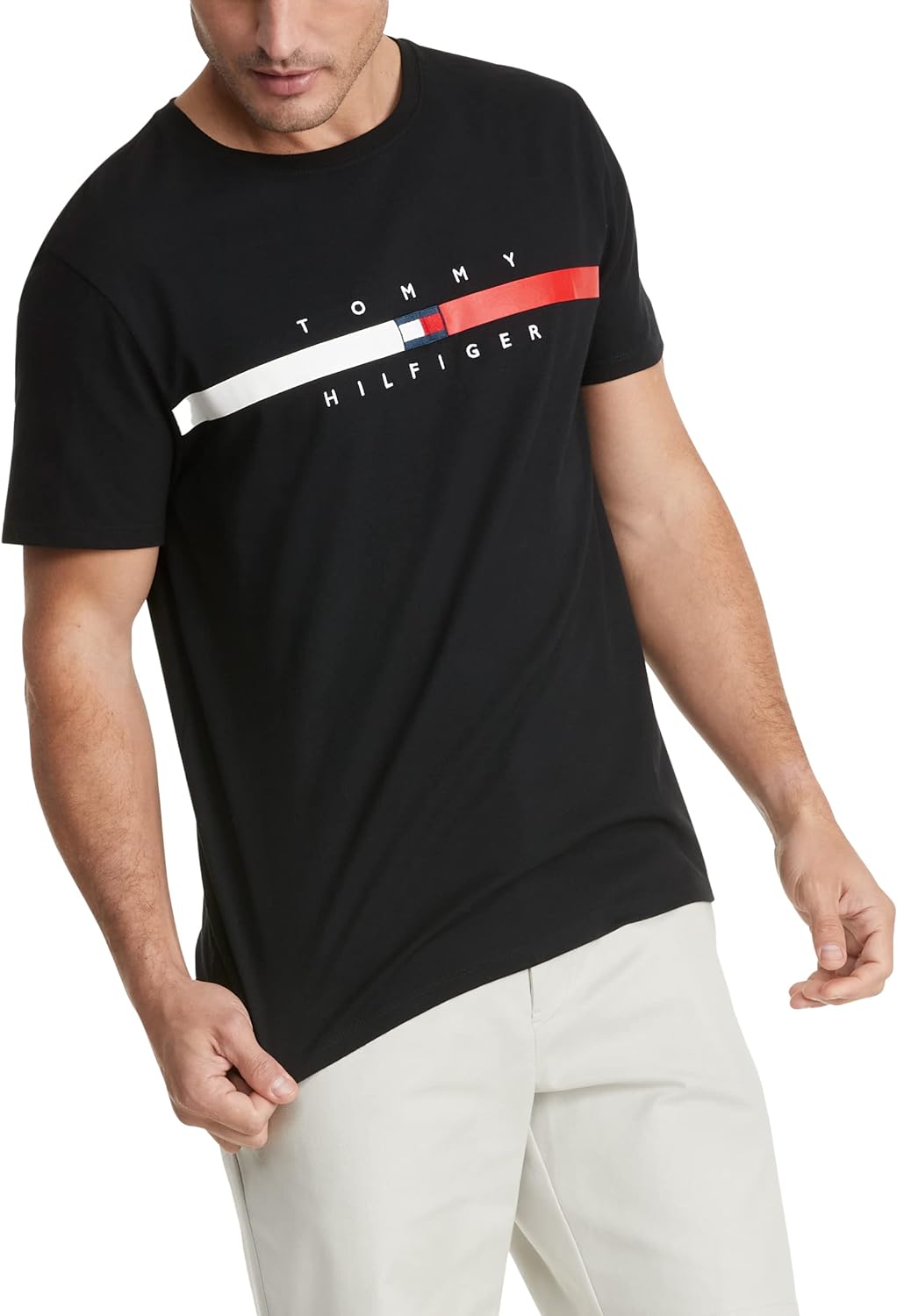 Tommy Hilfiger Men's Short Sleeve Signature Stripe Graphic T-Shirt