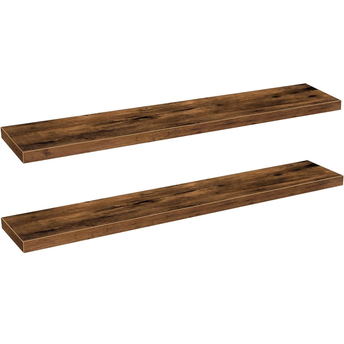 QEEIG Bathroom Shelves Floating Shelves for Wall Shelf Over Toilet Small Wall Mounted Farmhouse Decor 16 inch Set of 2, Rustic Brown (008-40BN)