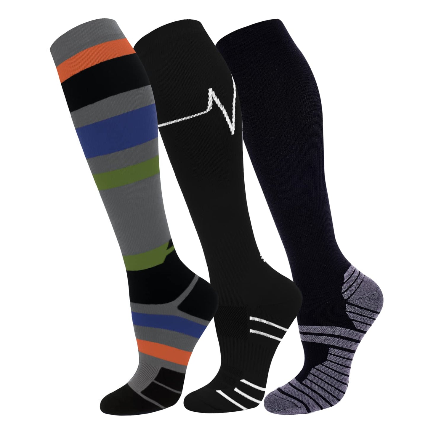 FuelMeFoot 3 Pack Copper Compression Socks - Compression Socks Women & Men Circulation - Best for Medical,Running,Athletic