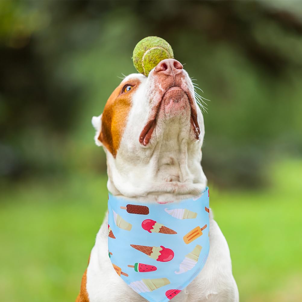 EXPAWLORER Dog Cooling Bandana Set - 4 Pack Hawaii Dog Bandana, Summer Triangle Scarfs Bibs with Cute Fruit Patterns for Small Medium Large Dogs, Large