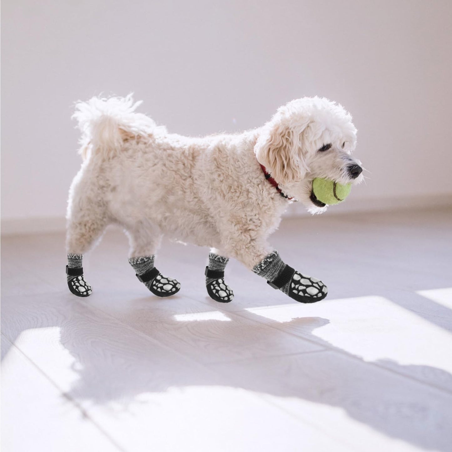 EXPAWLORER Double Side Anti-Slip Dog Socks - 3 Pairs Dog Grip Socks with Straps Traction Control, Pet Paw Protection for Small Medium Large Dogs Indoor Wear on Hardwood Floor