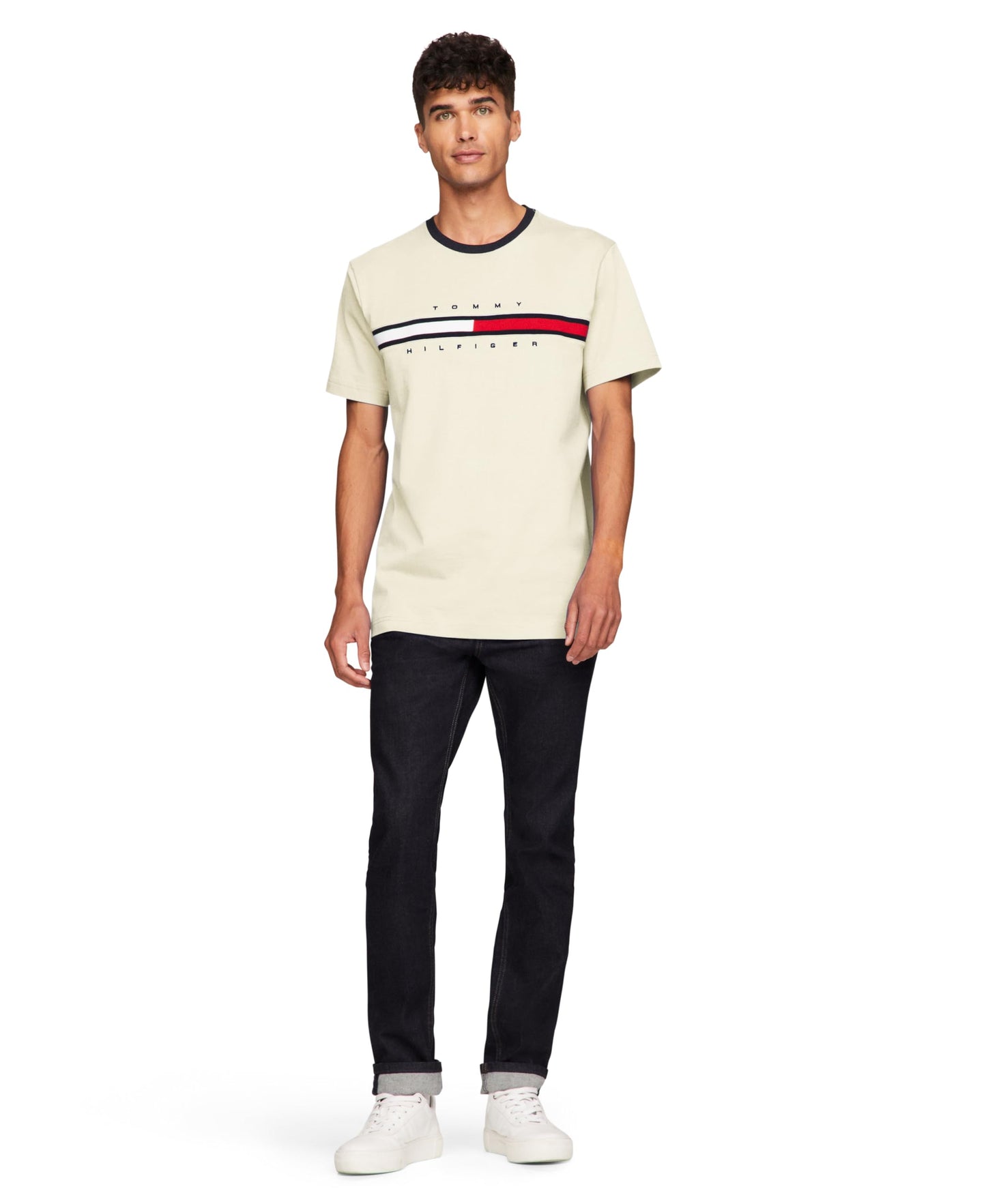 Tommy Hilfiger Men's Short Sleeve Signature Stripe Graphic T-Shirt