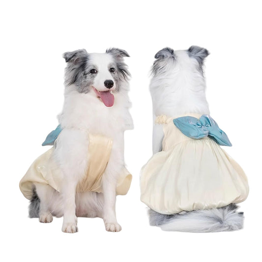 FLAdorepet Large Dog Princess Dress,Pet Christmas Holiday Wedding Princess Dress Costume Outfits for Extra Large Dogs Girl,Soft Stain Summer Dog Clothes Vest Dog Apparel (White, 4XL(Chest 25.9 inch))