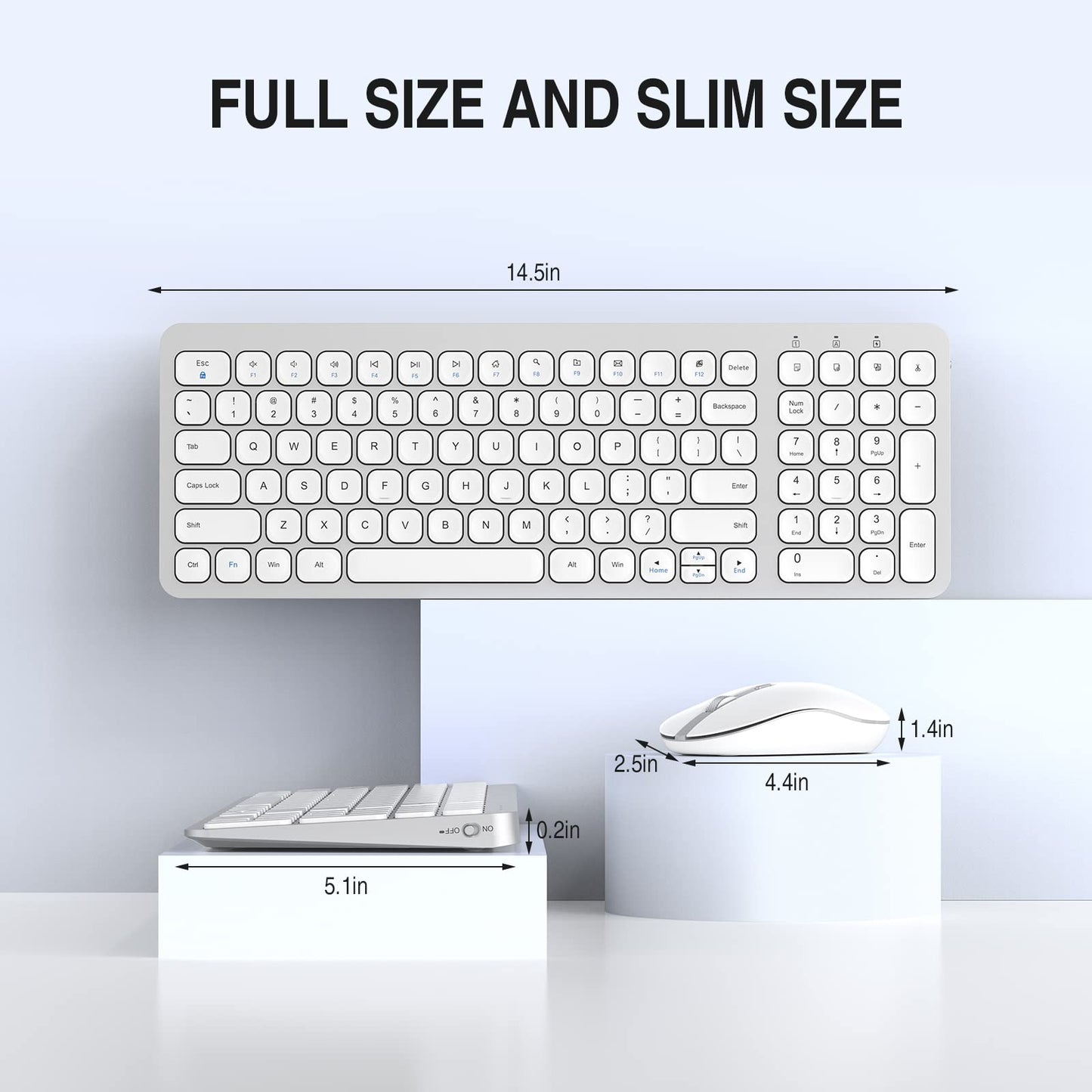 cimetech Wireless Keyboard and Mouse Combo, Compact Full Size Wireless Computer Keyboard and Mouse Set 2.4G Ultra-Thin Sleek Design for Windows, Computer, Desktop, PC, Notebook, Laptop - Grey