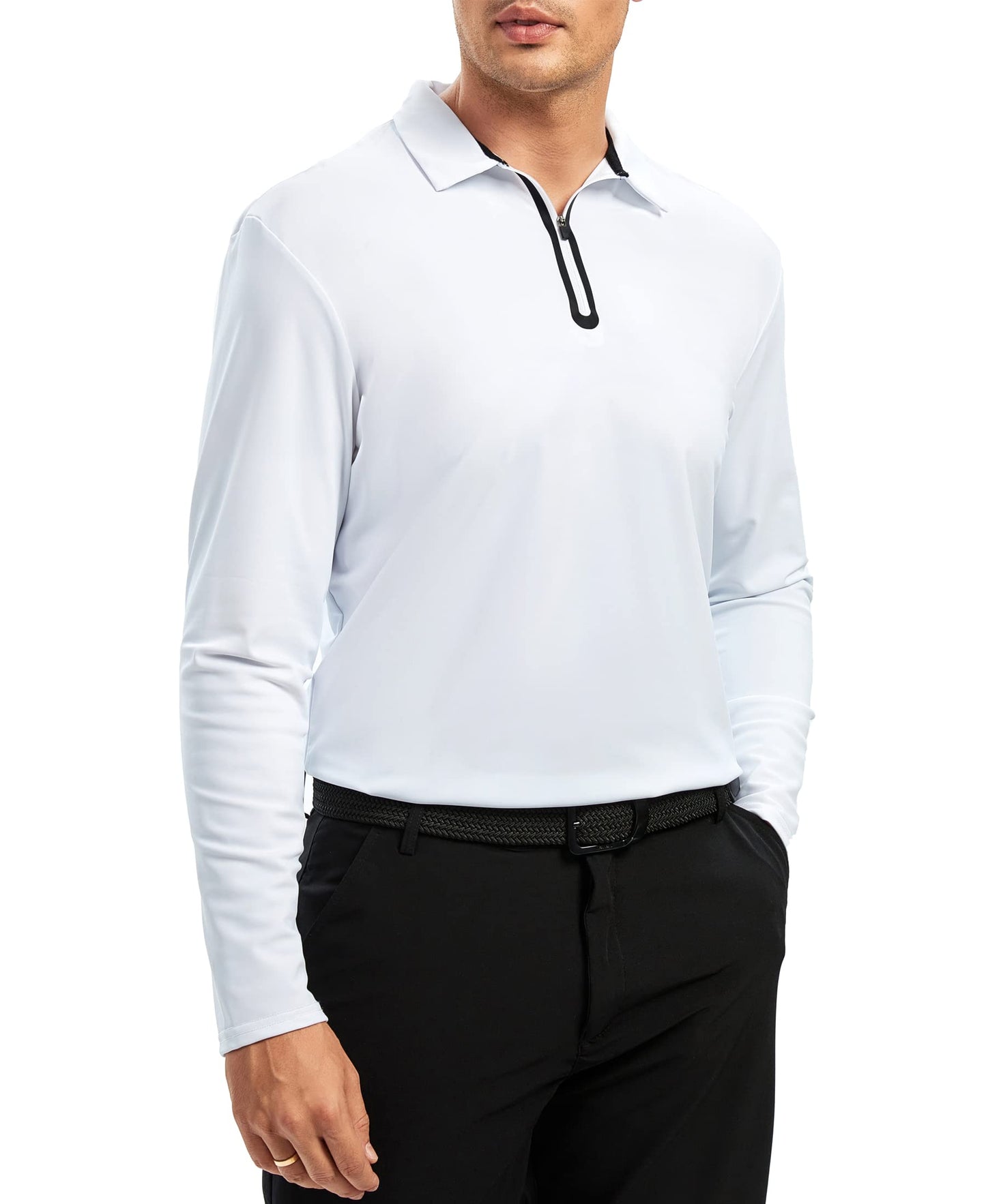 Alex Vando Mens Golf Shirt Moisture Wicking Quick-Dry Short Sleeve Casual Polo Shirts for Men