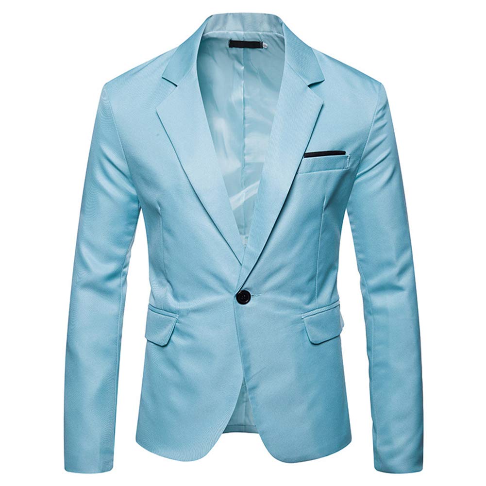 Cloudstyle Mens Casual Slim Fit Suit Jacket 1 Button Daily Blazer Business Sport Coat Tops