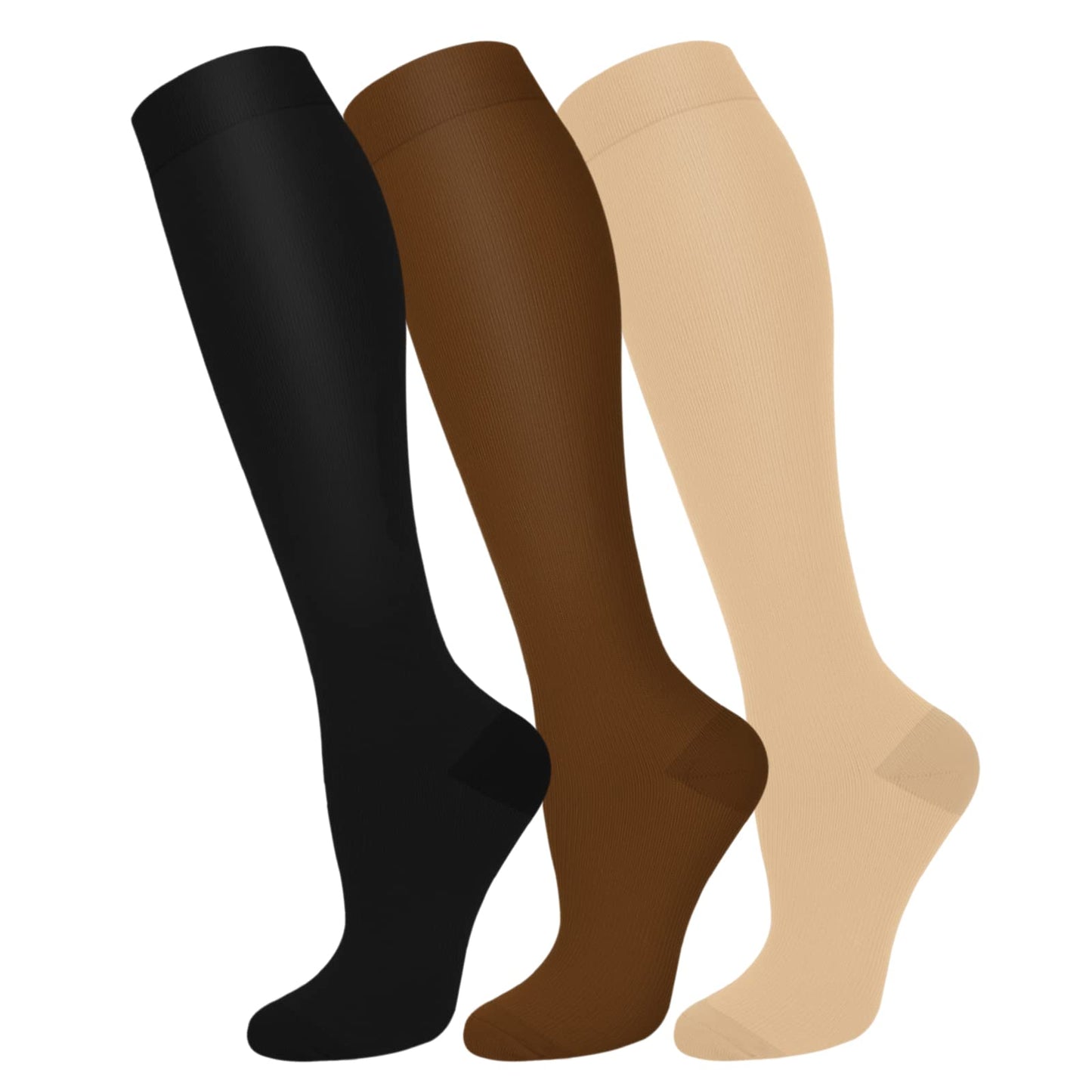 FuelMeFoot 3 Pack Copper Compression Socks - Compression Socks Women & Men Circulation - Best for Medical,Running,Athletic